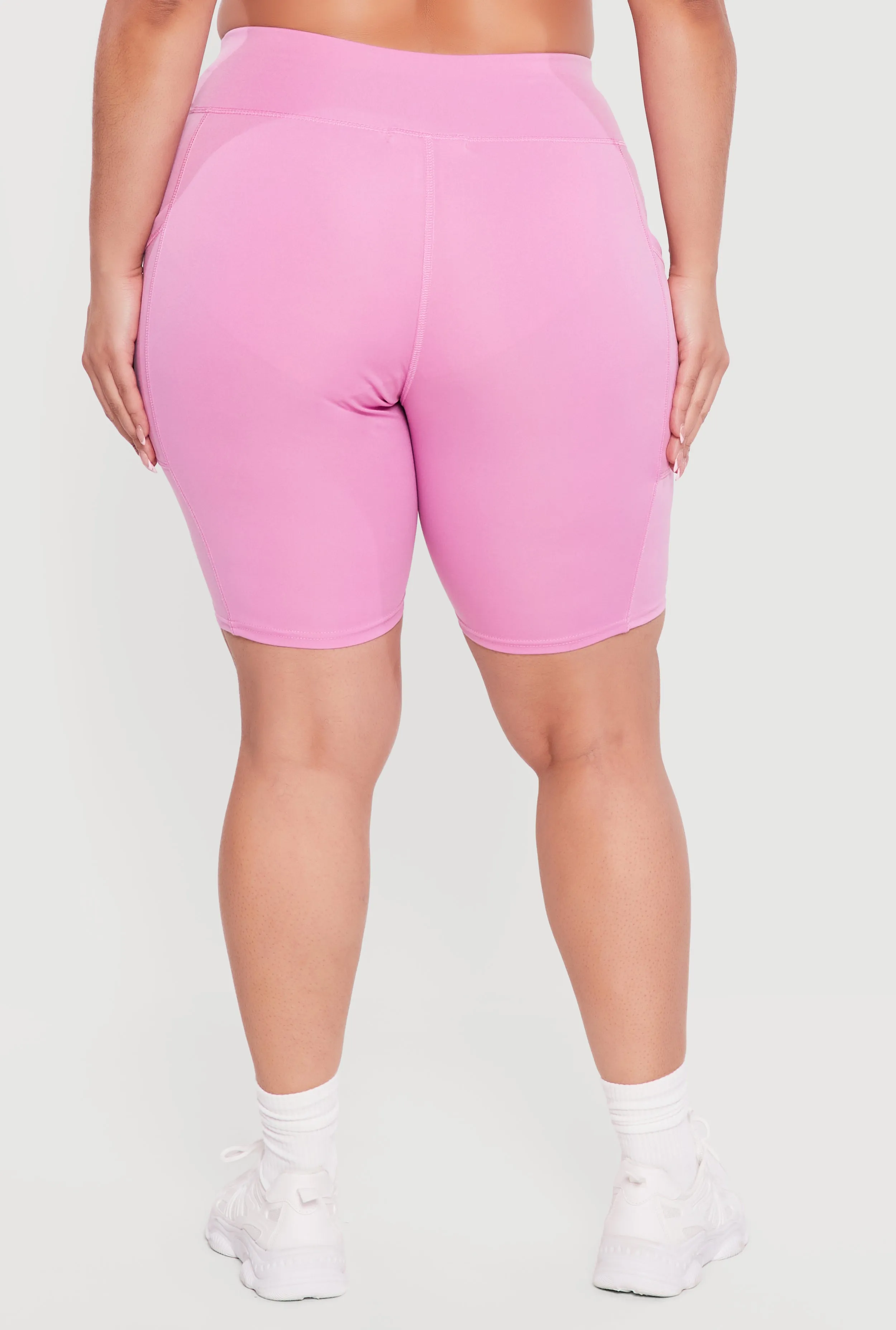 Plus Size High Waisted Bike Shorts with Cell Phone Pockets sold by Rainbow product image thumbnail 5