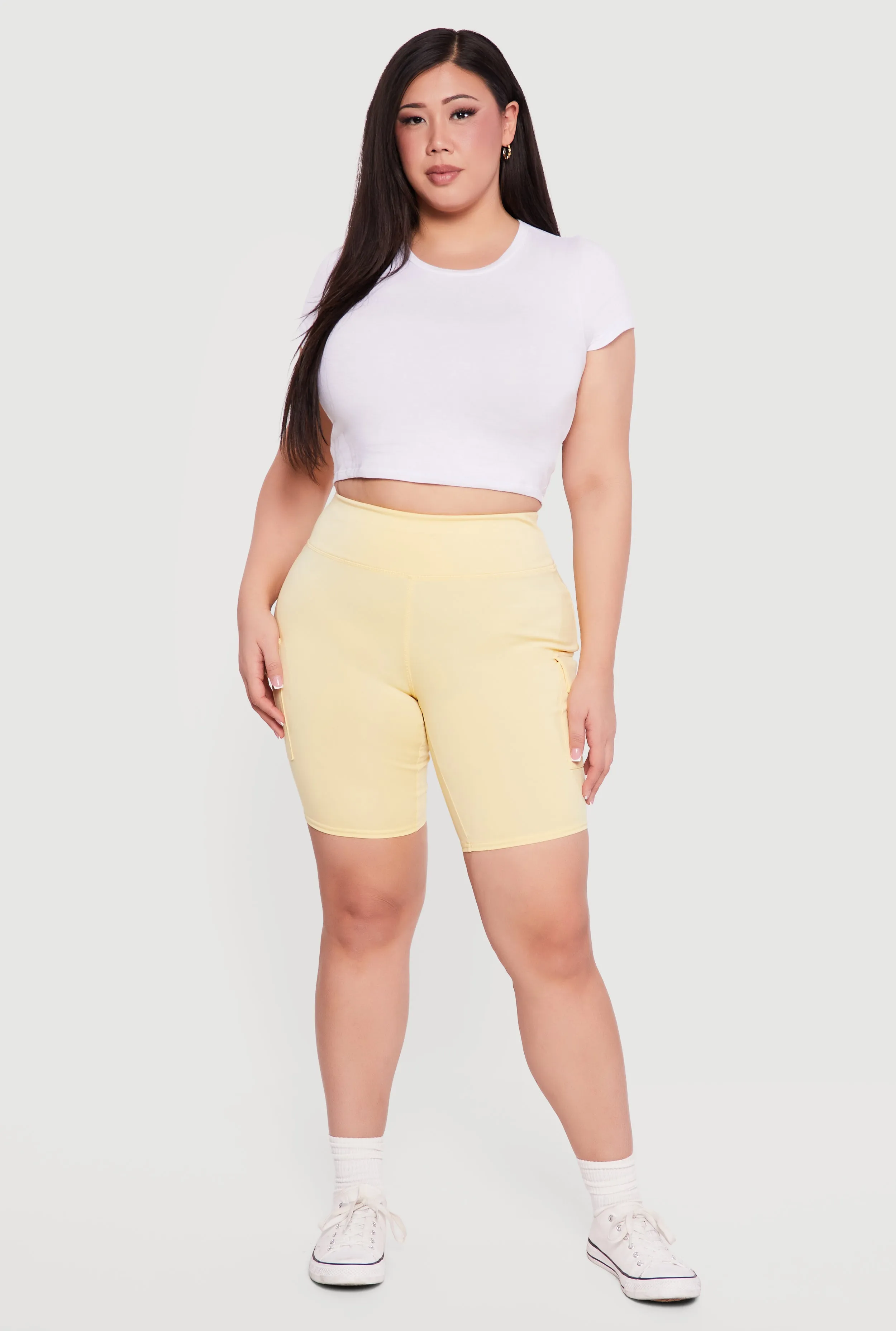 Plus Size High Waisted Cargo Bike Shorts sold by Rainbow product image thumbnail 5