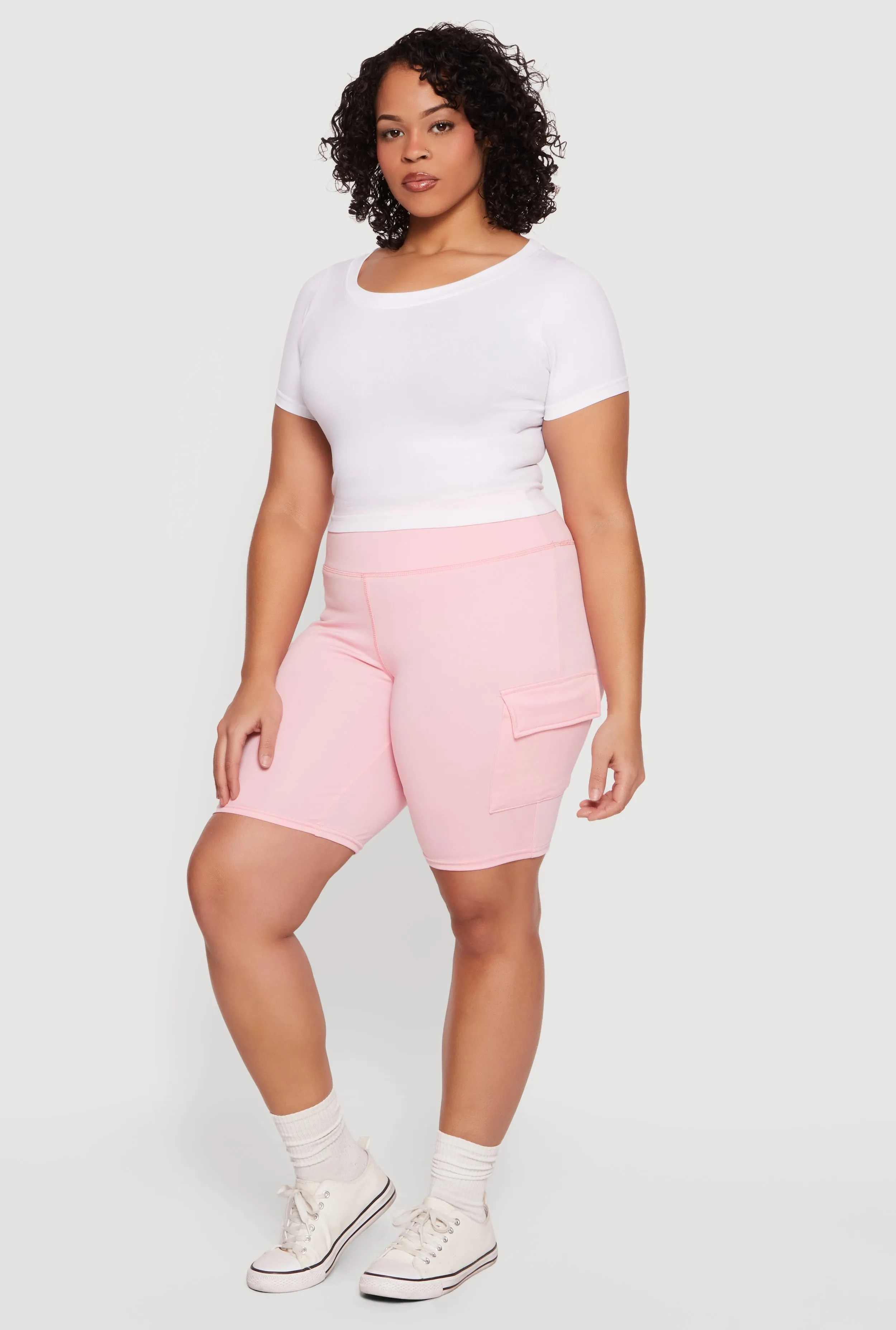 Plus Size High Waisted Cargo Bike Shorts sold by Rainbow product image thumbnail 2