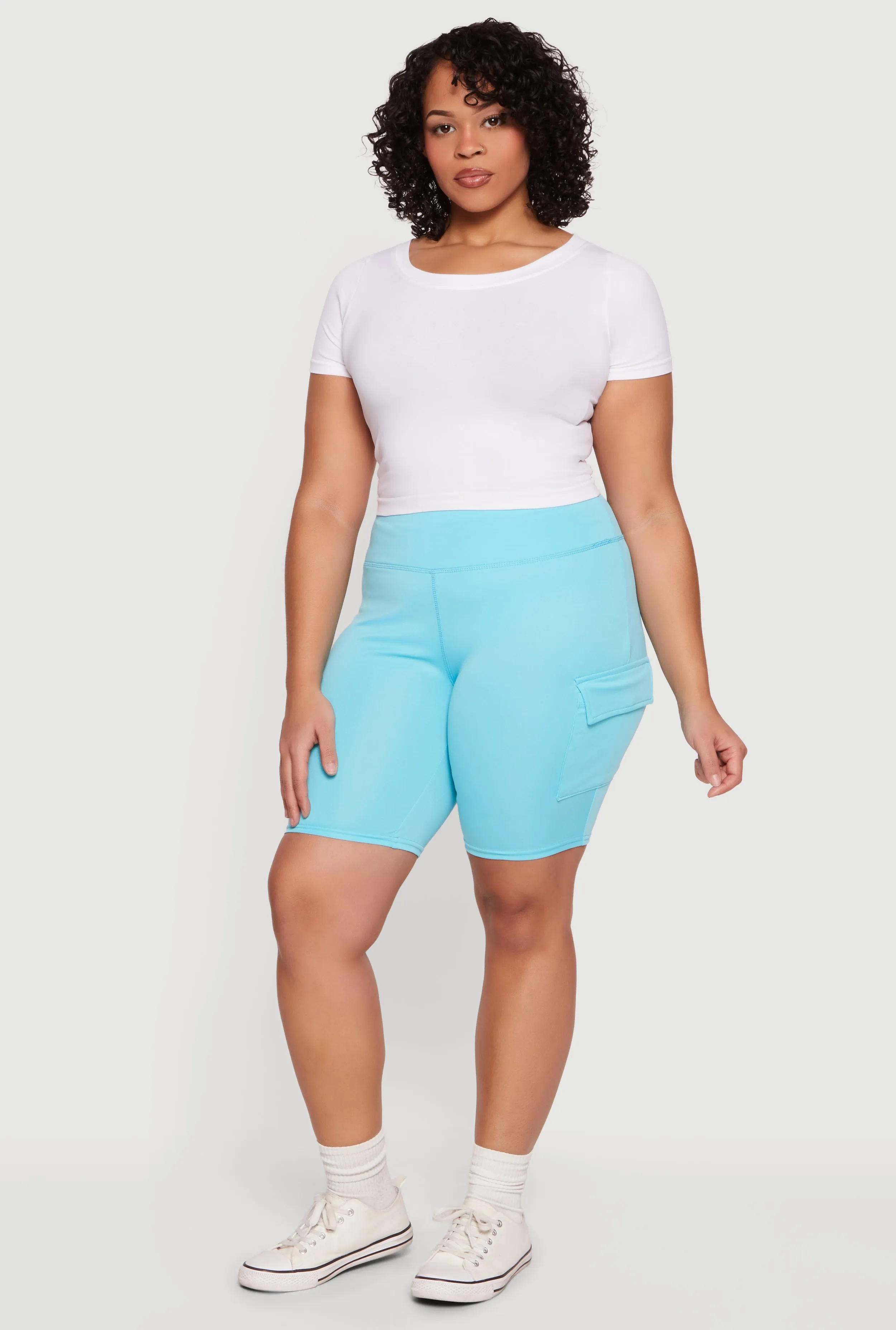 Plus Size High Waisted Cargo Bike Shorts sold by Rainbow product image thumbnail 2