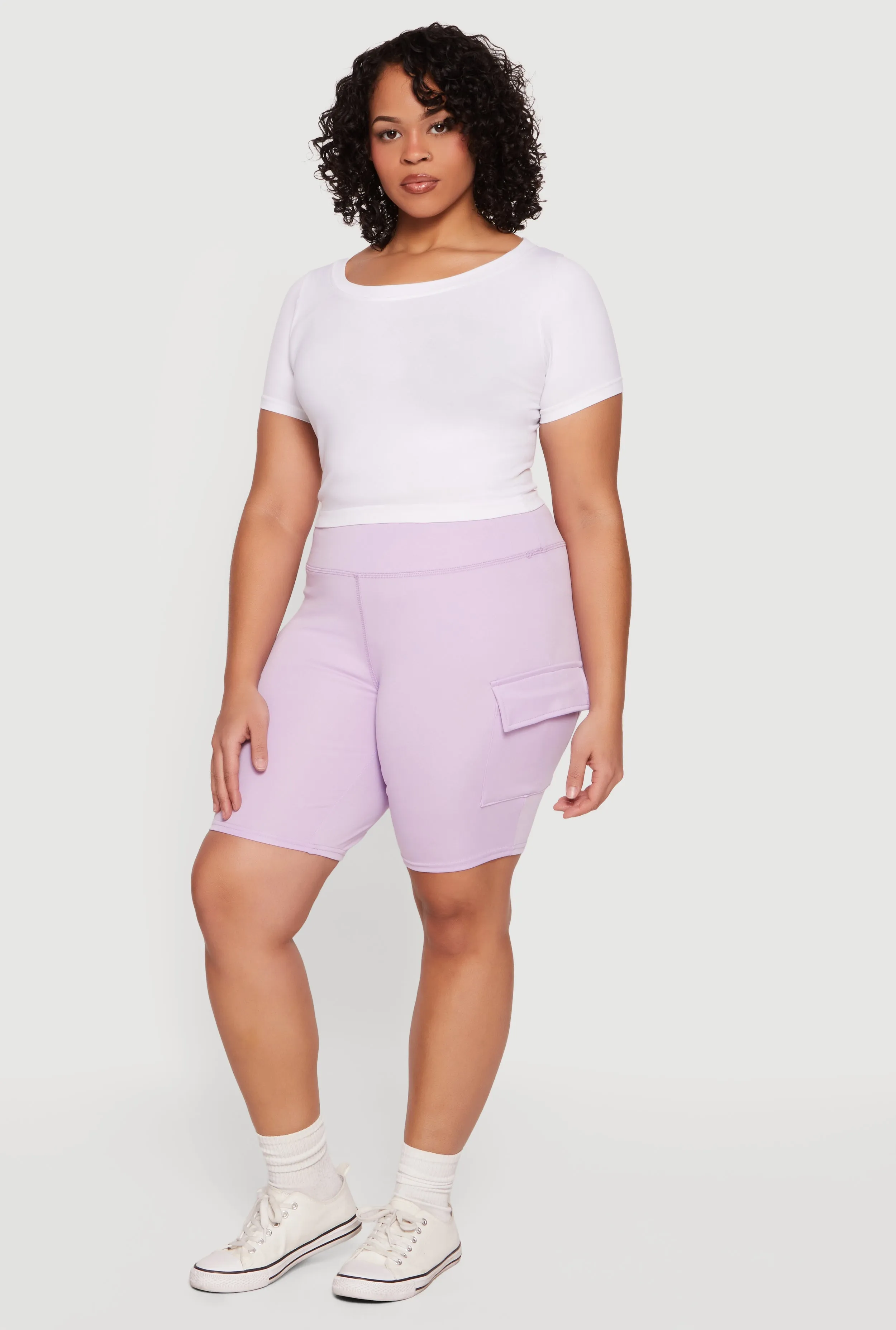 Plus Size High Waisted Cargo Bike Shorts sold by Rainbow product image thumbnail 2