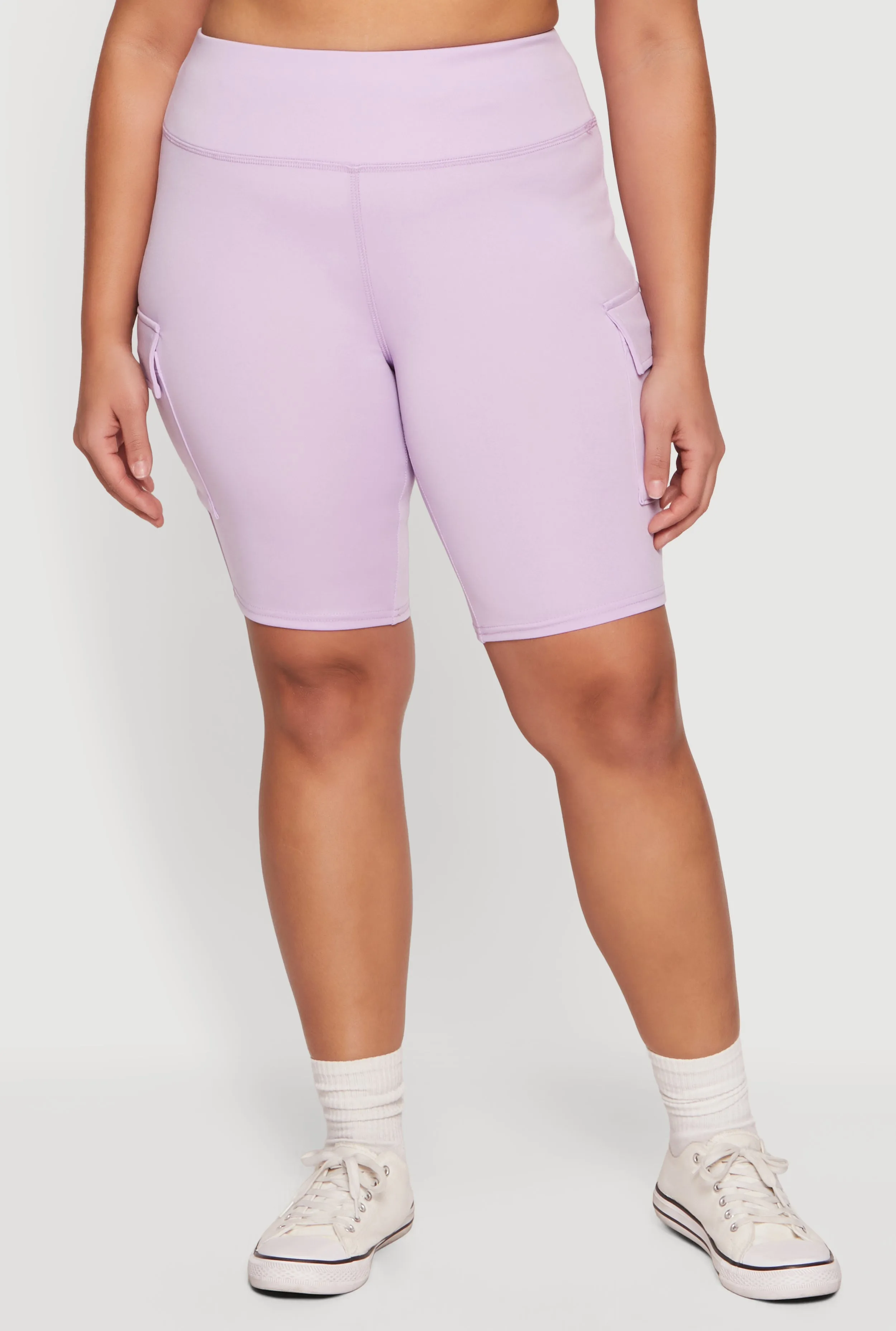 Plus Size High Waisted Cargo Bike Shorts sold by Rainbow product image thumbnail 3