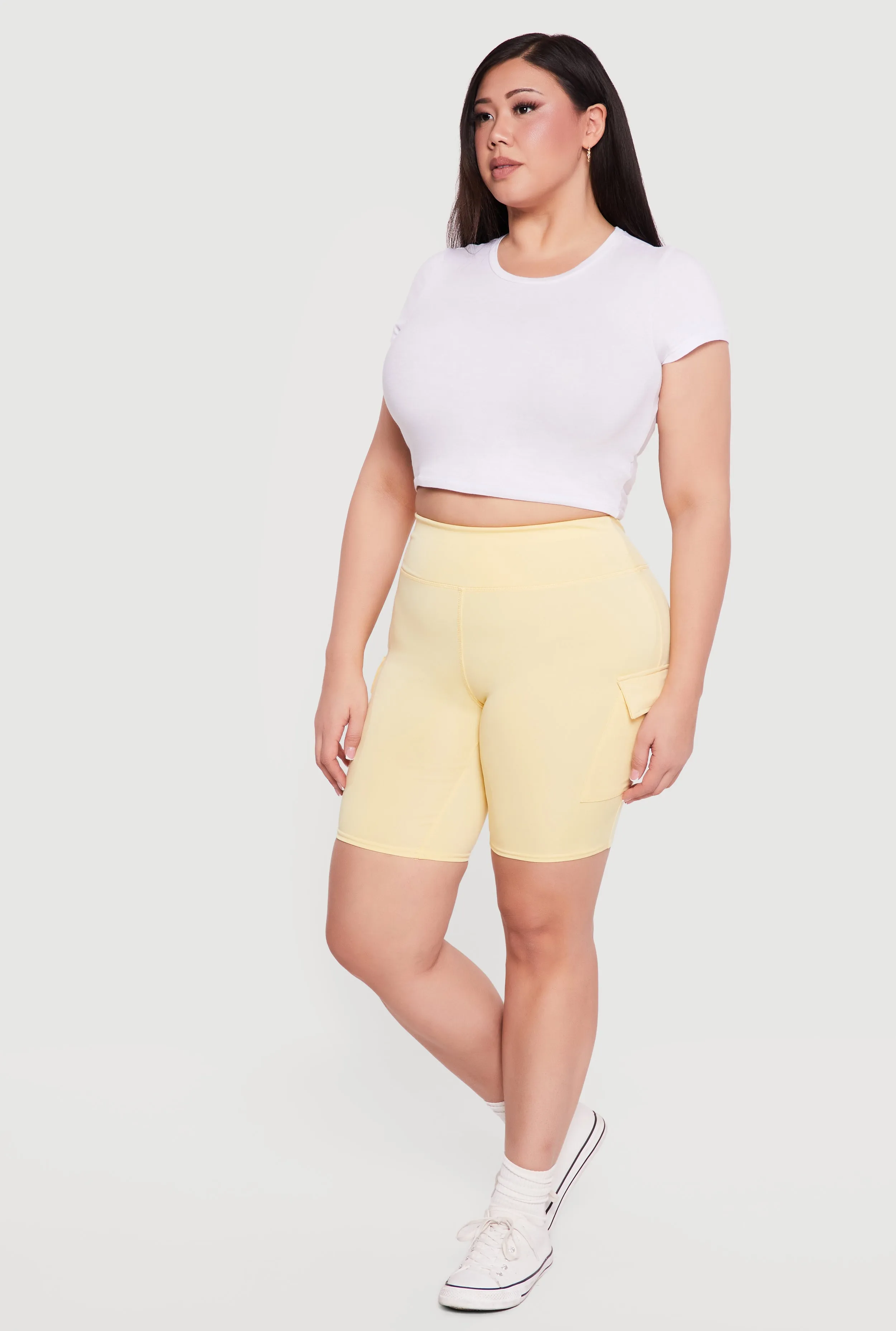 Plus Size High Waisted Cargo Bike Shorts sold by Rainbow product image thumbnail 2