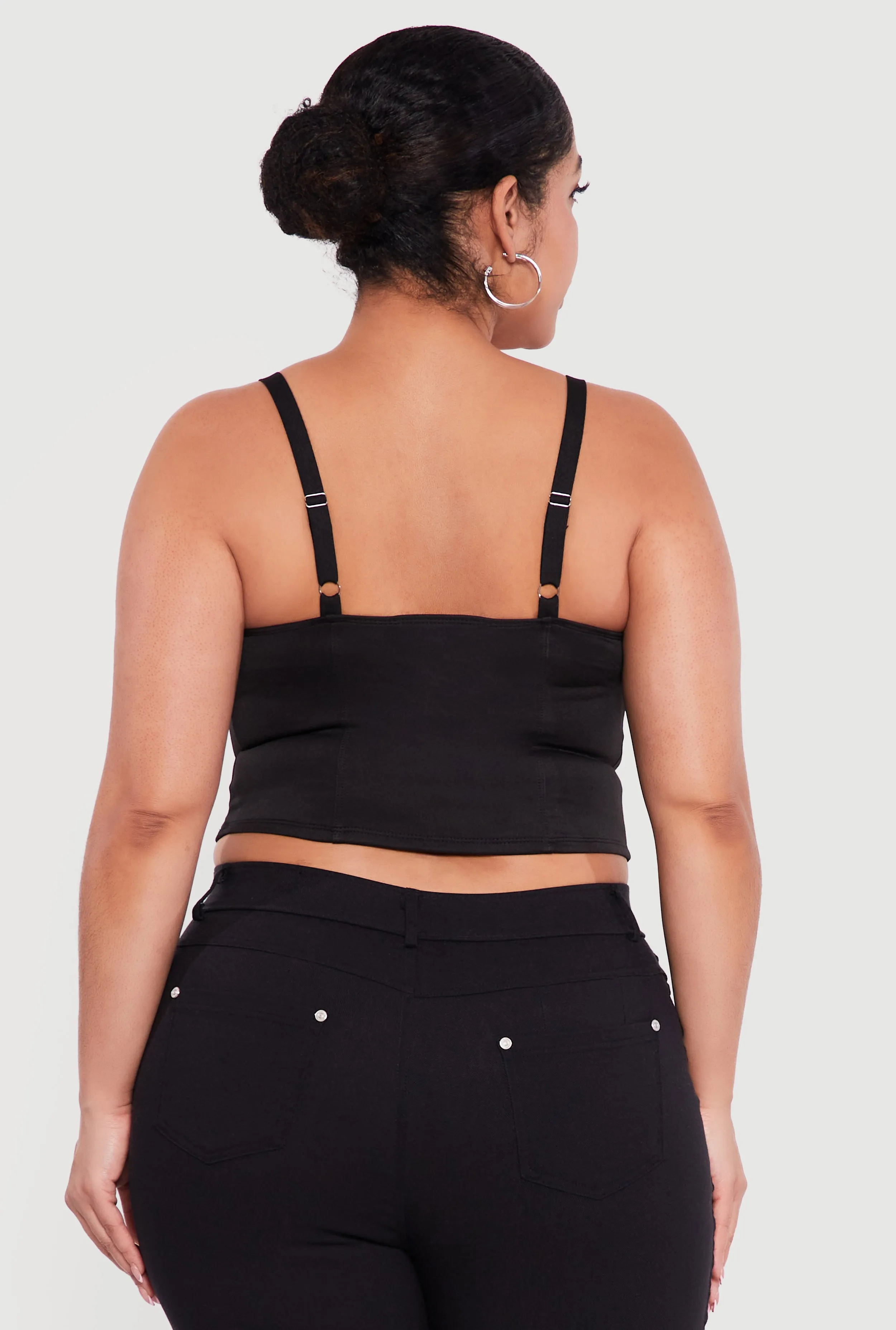 Plus Size Grommet Detail Lace Up Bustier Crop Top sold by Rainbow product image thumbnail 5