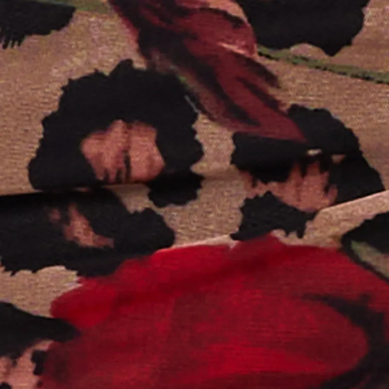 Plus Size Patterned Long Sleeve Mesh Tie Front Crop Top sold by Rainbow product image thumbnail 4