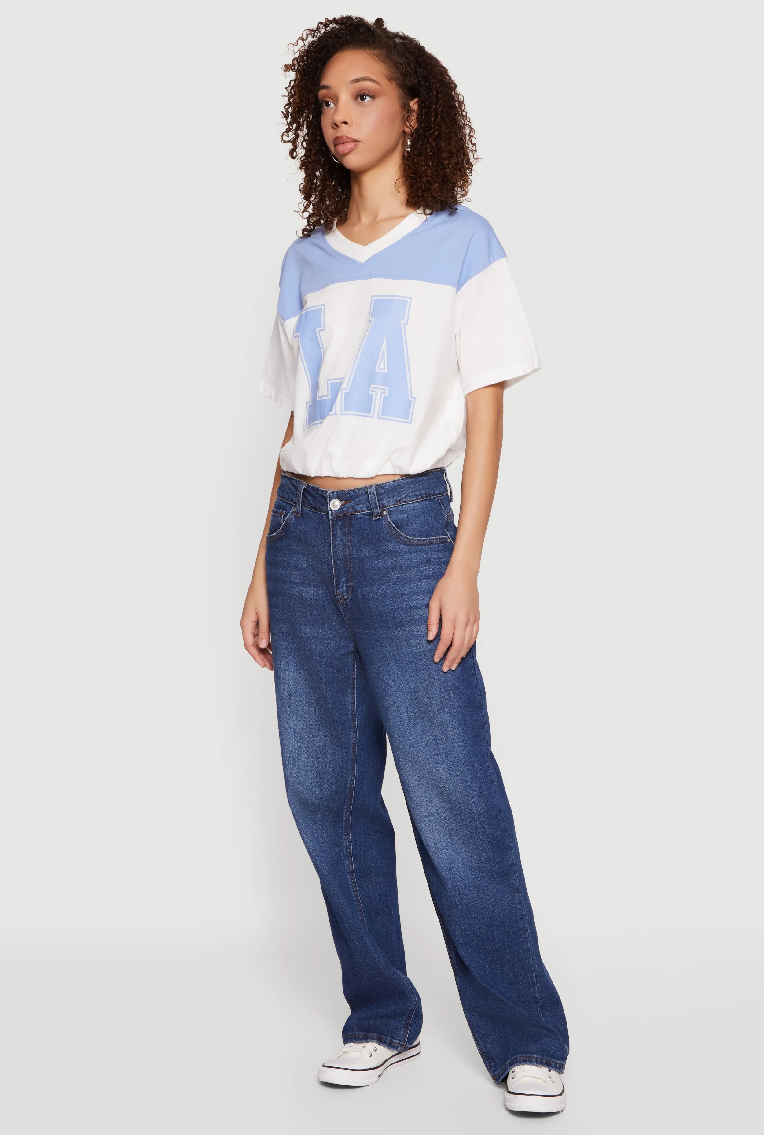 Almost Famous V-Neck Football Cropped T-Shirt sold by Rainbow product image thumbnail 3