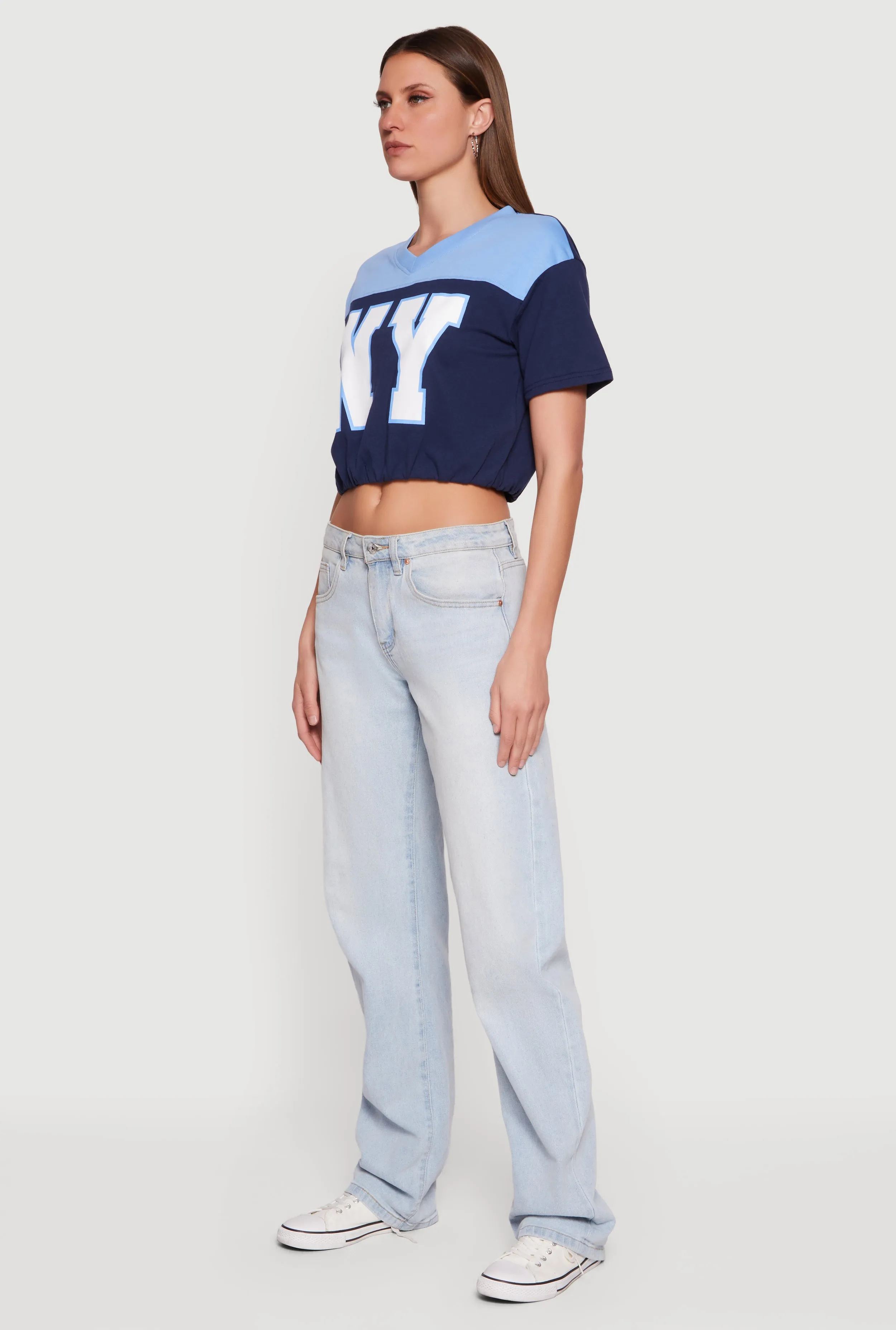 Almost Famous V-Neck Football Cropped T-Shirt sold by Rainbow product image thumbnail 3
