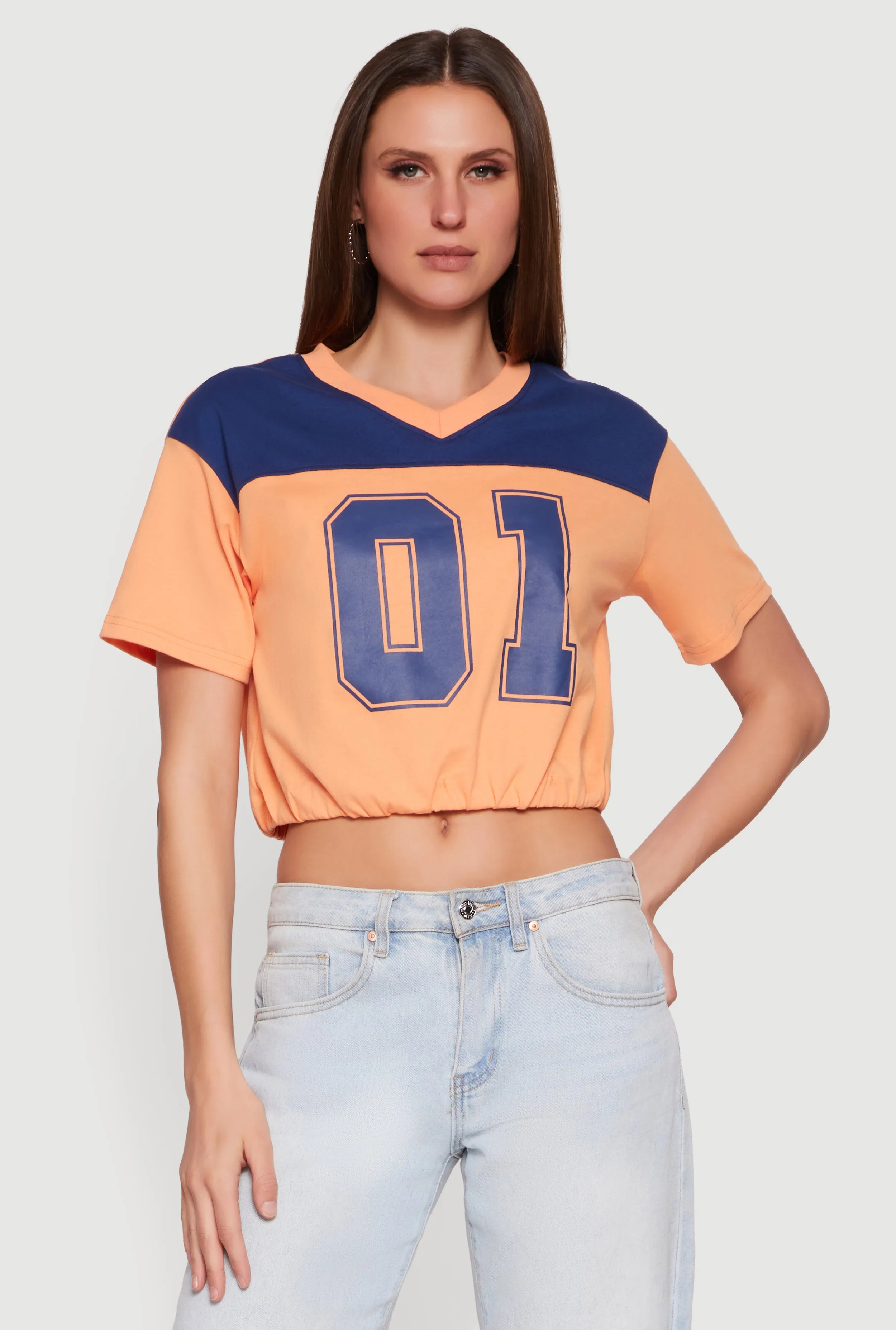 Almost Famous V-Neck Football Cropped T-Shirt sold by Rainbow product image thumbnail 2