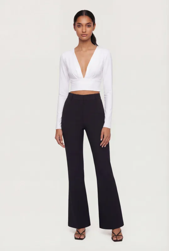 Seamless Plunge Neck Long Sleeve Crop Top sold by Rainbow