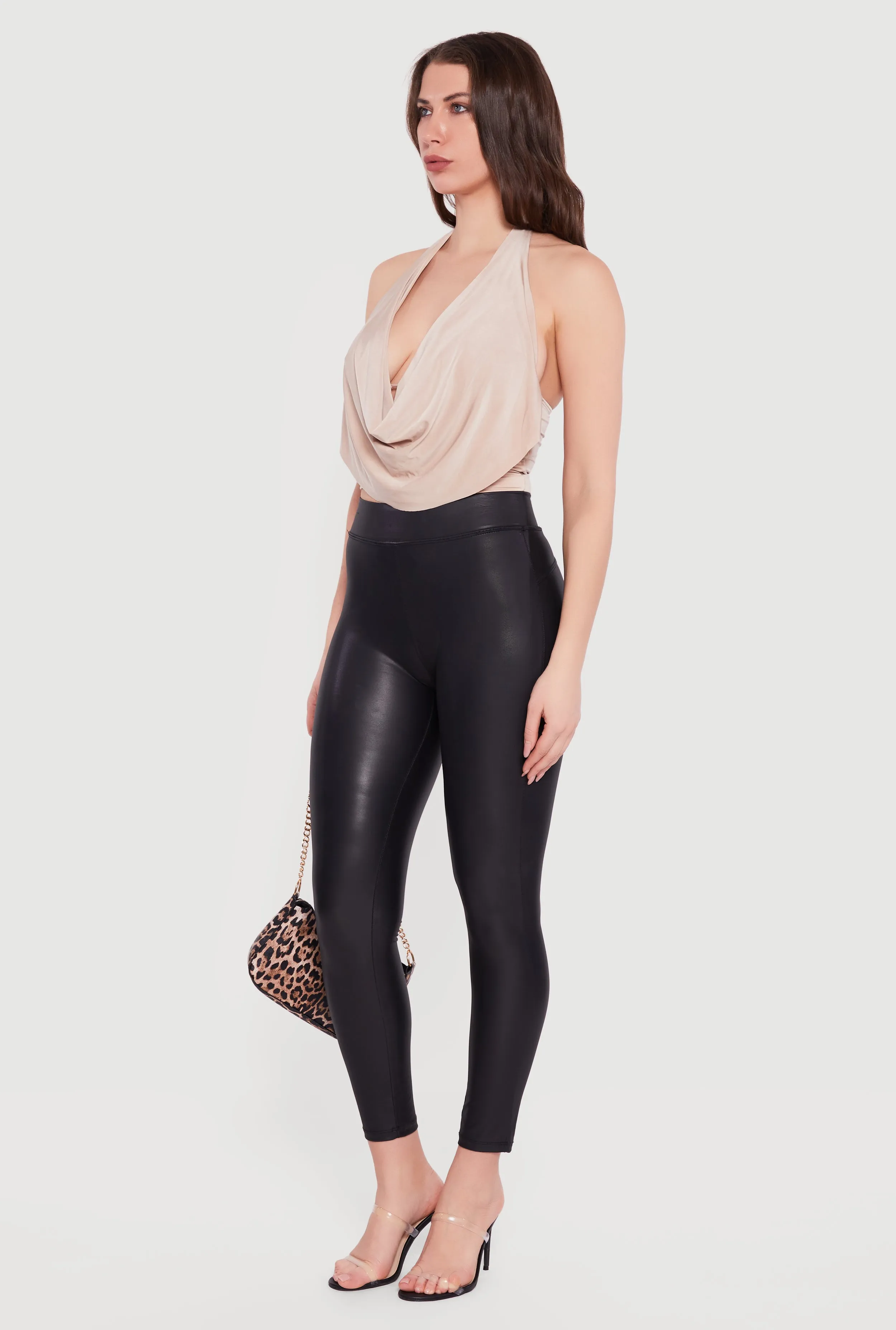 Cowl Neck Halter Crop Top sold by Rainbow product image thumbnail 3