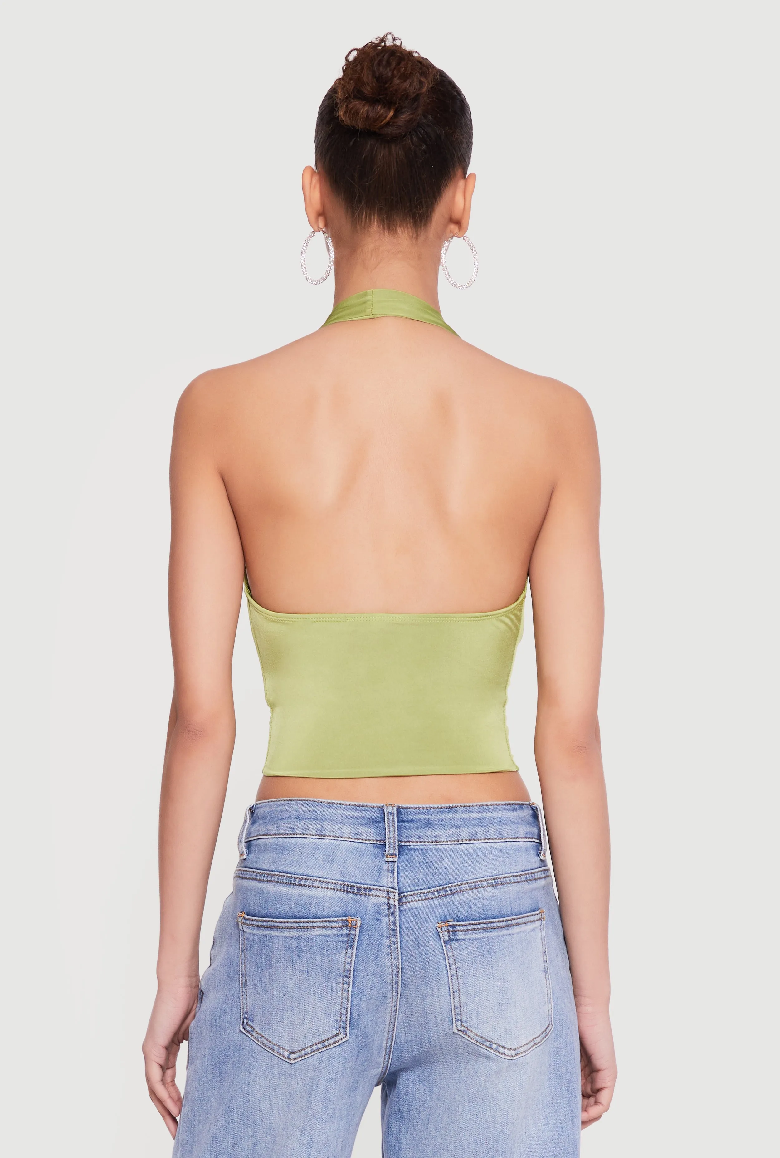 Cowl Neck Halter Crop Top sold by Rainbow product image thumbnail 5