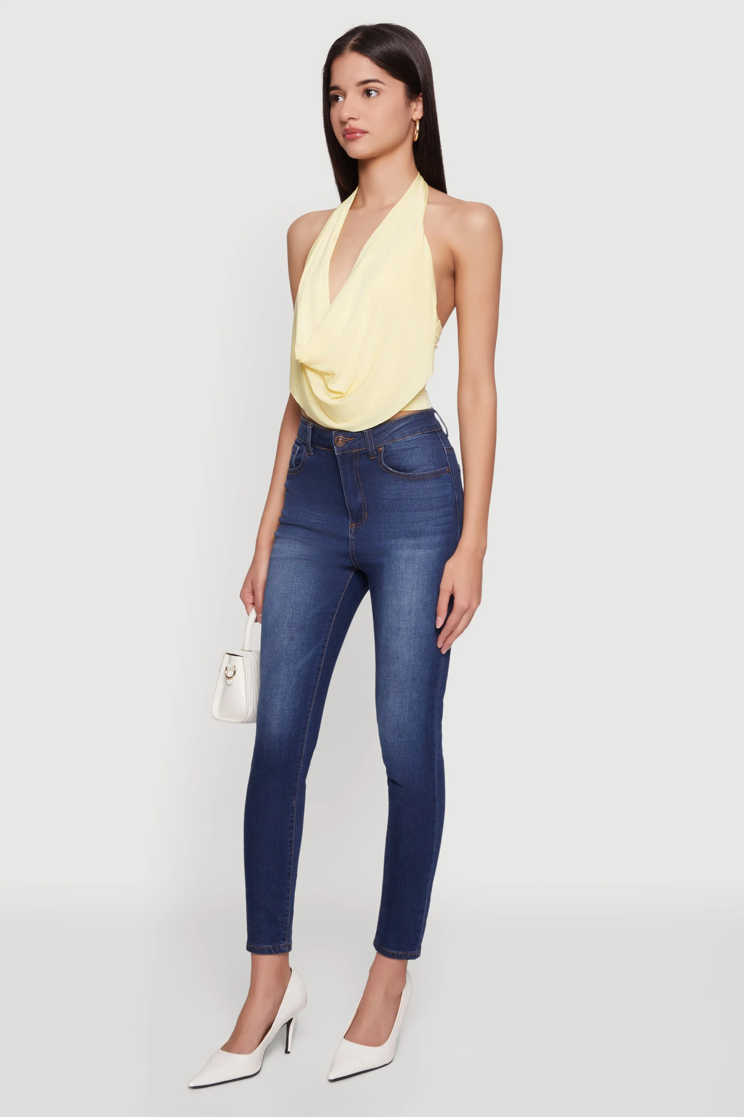 Cowl Neck Halter Crop Top sold by Rainbow product image thumbnail 3