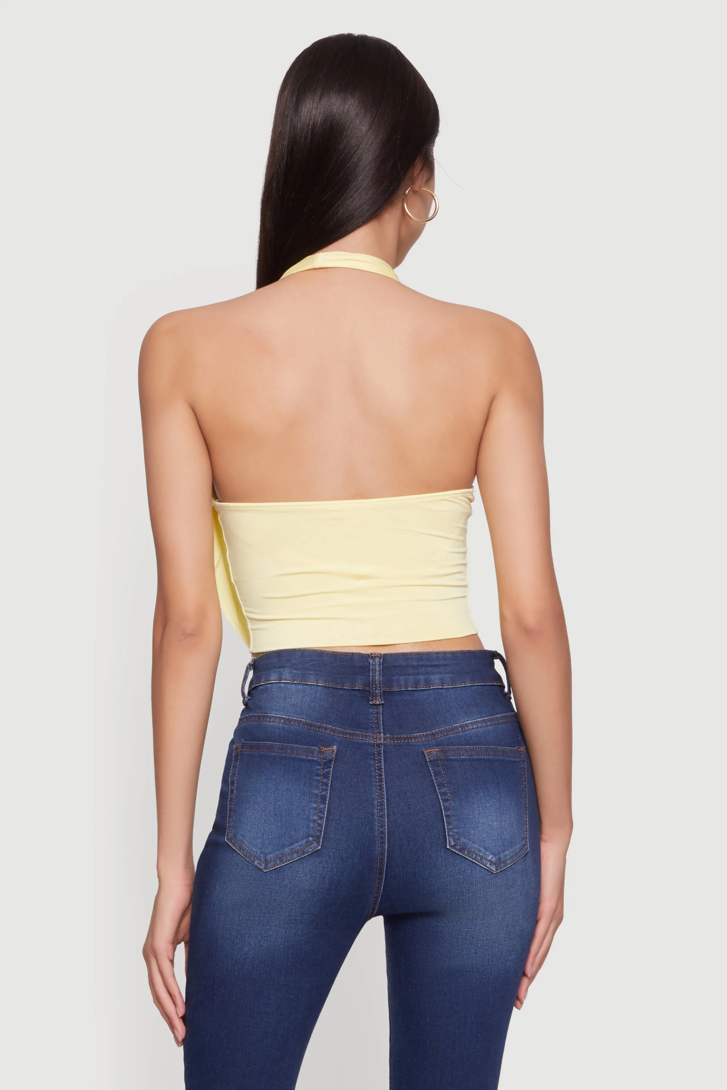 Cowl Neck Halter Crop Top sold by Rainbow product image thumbnail 5