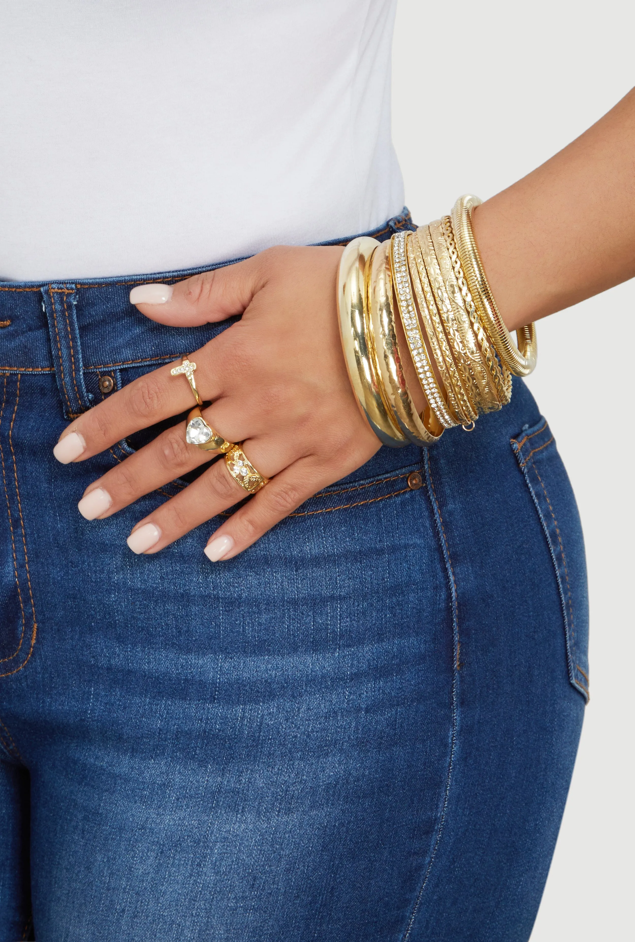 Assorted Cubic Zirconia Metallic Bracelets and Toe Rings sold by Rainbow product image thumbnail 2