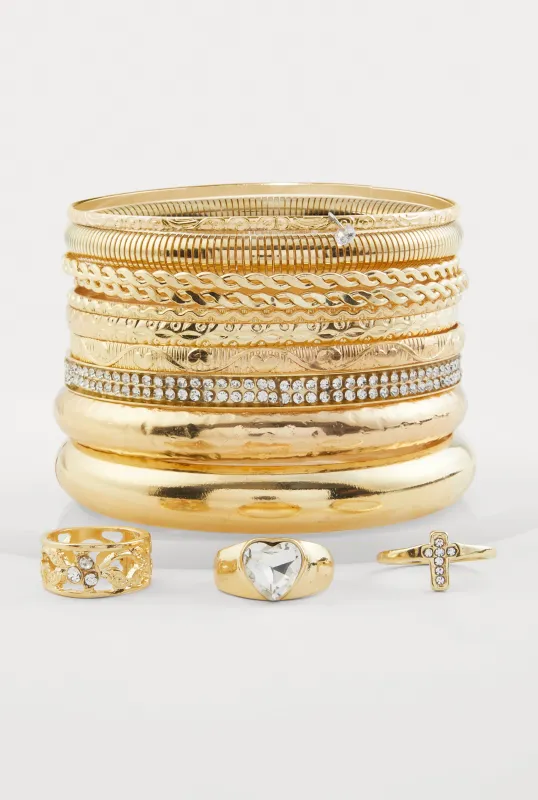Assorted Cubic Zirconia Metallic Bracelets and Toe Rings made by Rainbow