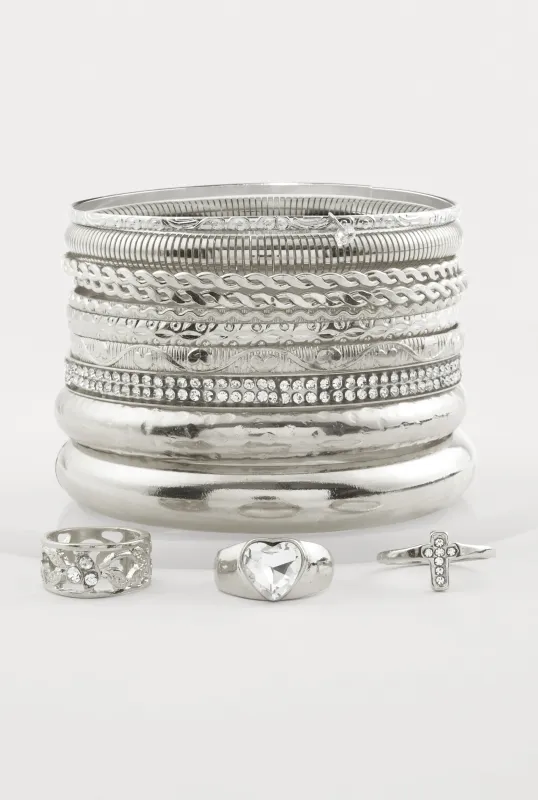 Assorted Cubic Zirconia Metallic Bracelets and Toe Rings made by Rainbow