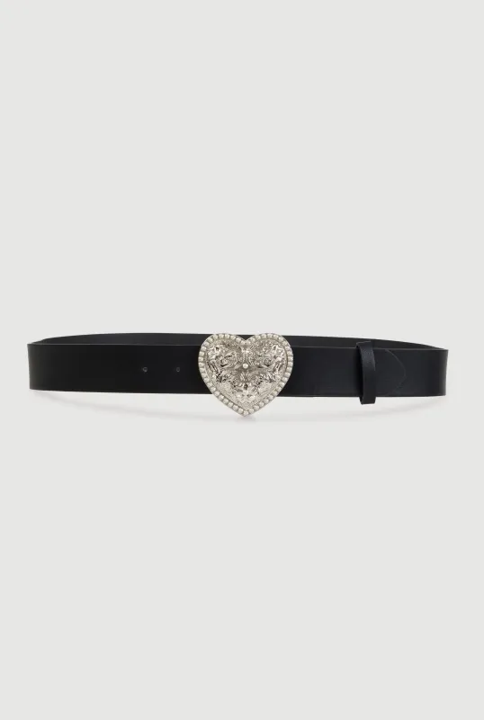 Plus Size Metallic Heart Buckle Belt sold by Rainbow