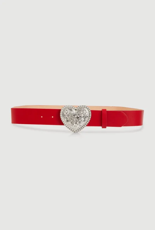 Plus Size Metallic Heart Buckle Belt sold by Rainbow