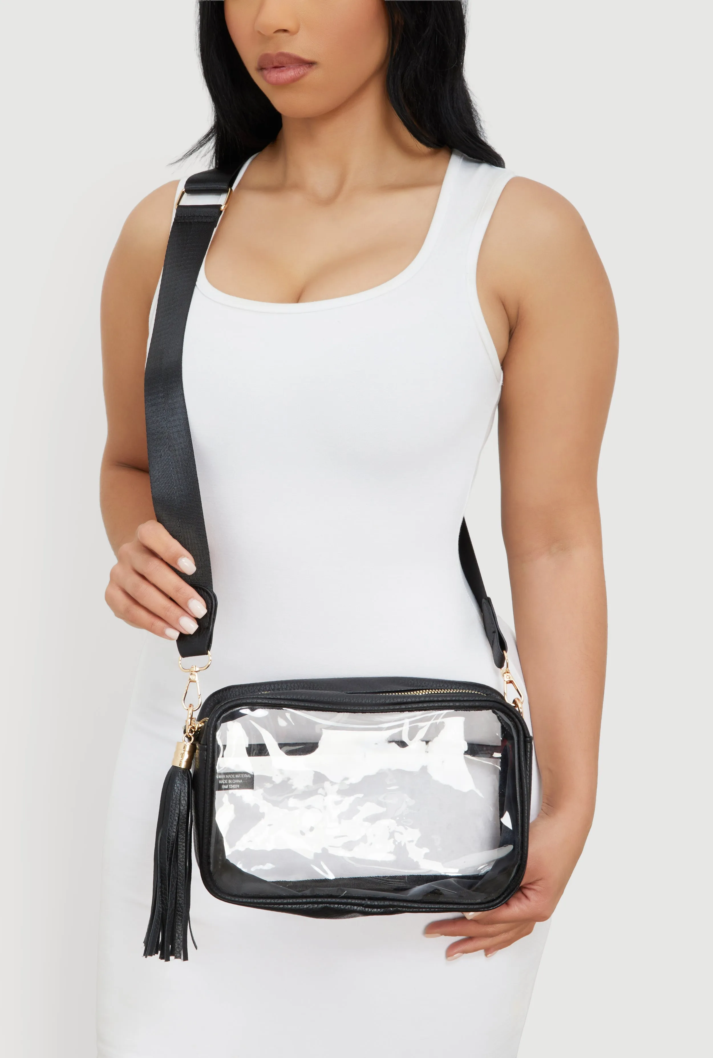 Transparent Crossbody Bag with Tassel sold by Rainbow product image thumbnail 3