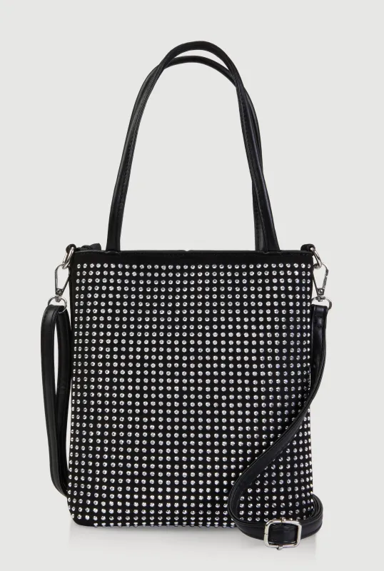 Rhinestone Studded Crossbody Tote Bag sold by Rainbow