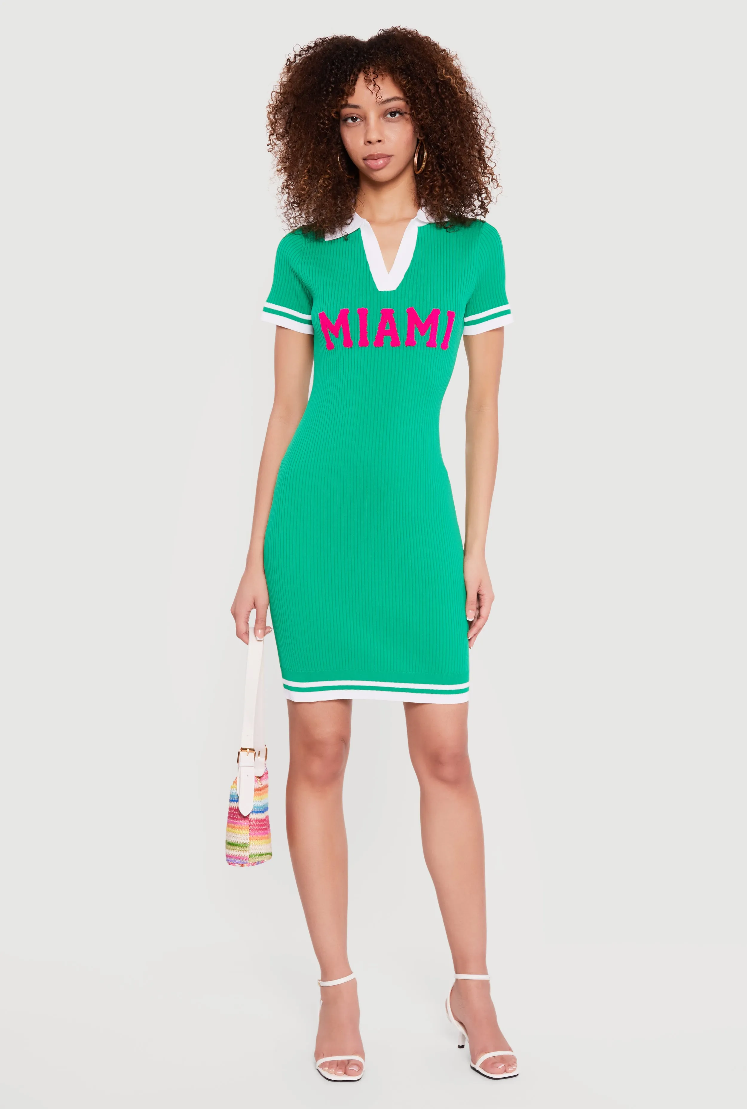 Miami Graphic Polo Sweater Dress sold by Rainbow
