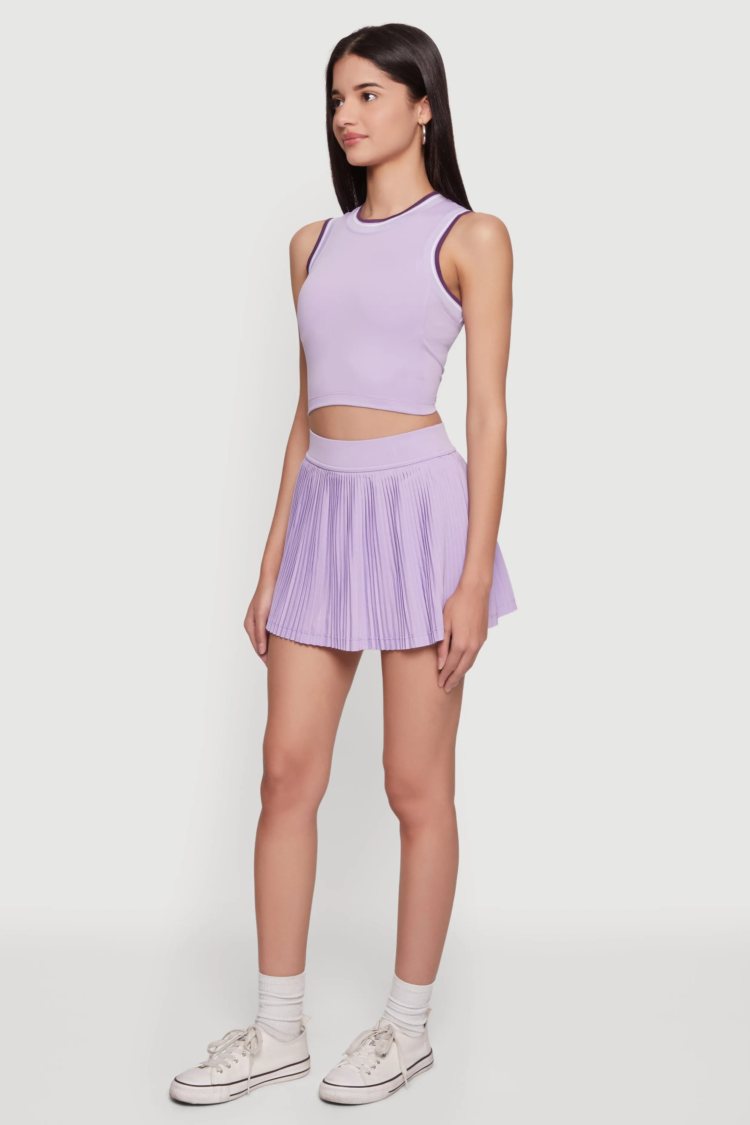 High Waisted Mini Pleated Tennis Skirt sold by Rainbow product image thumbnail 2