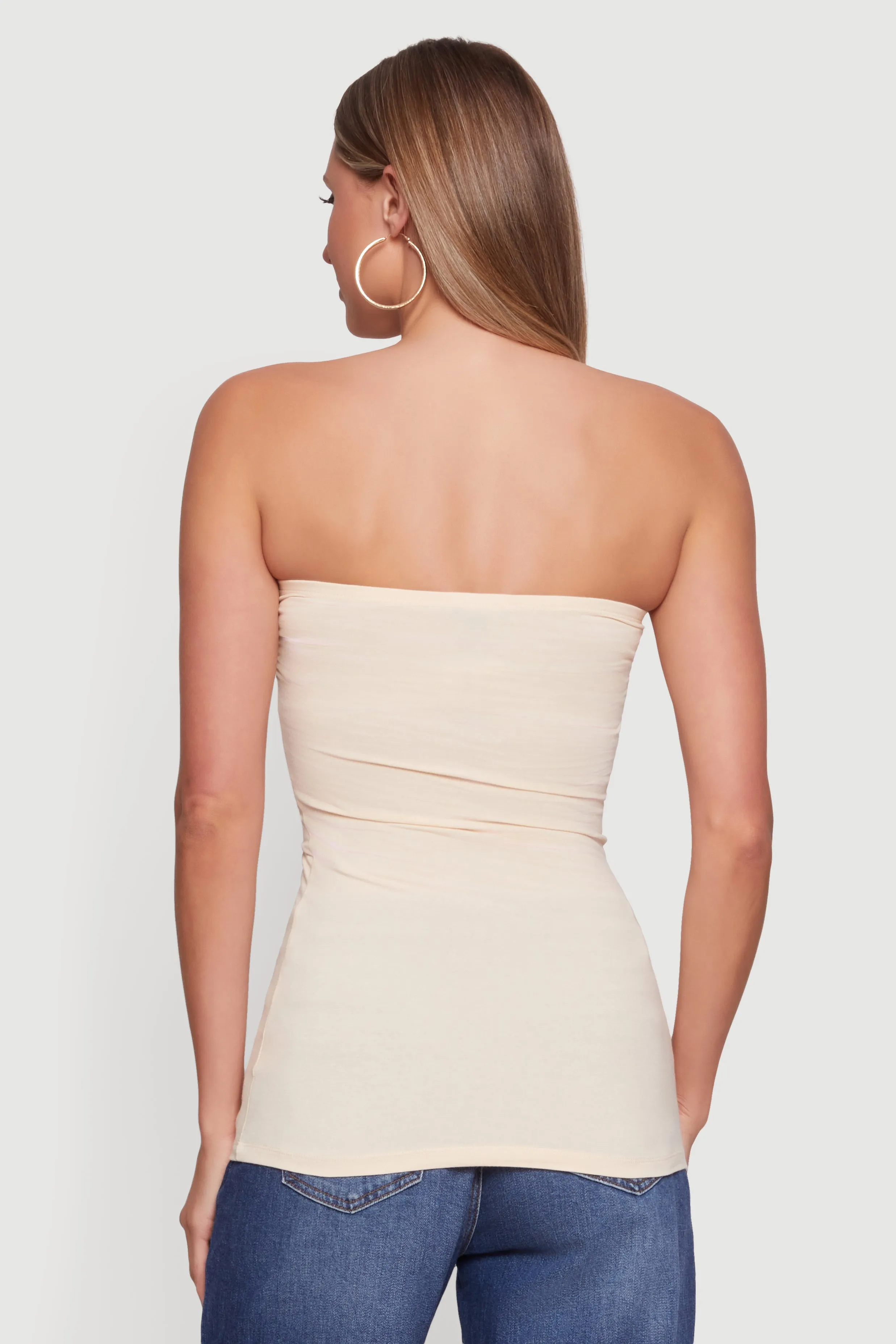 Solid Ruched Strapless Top sold by Rainbow product image thumbnail 5