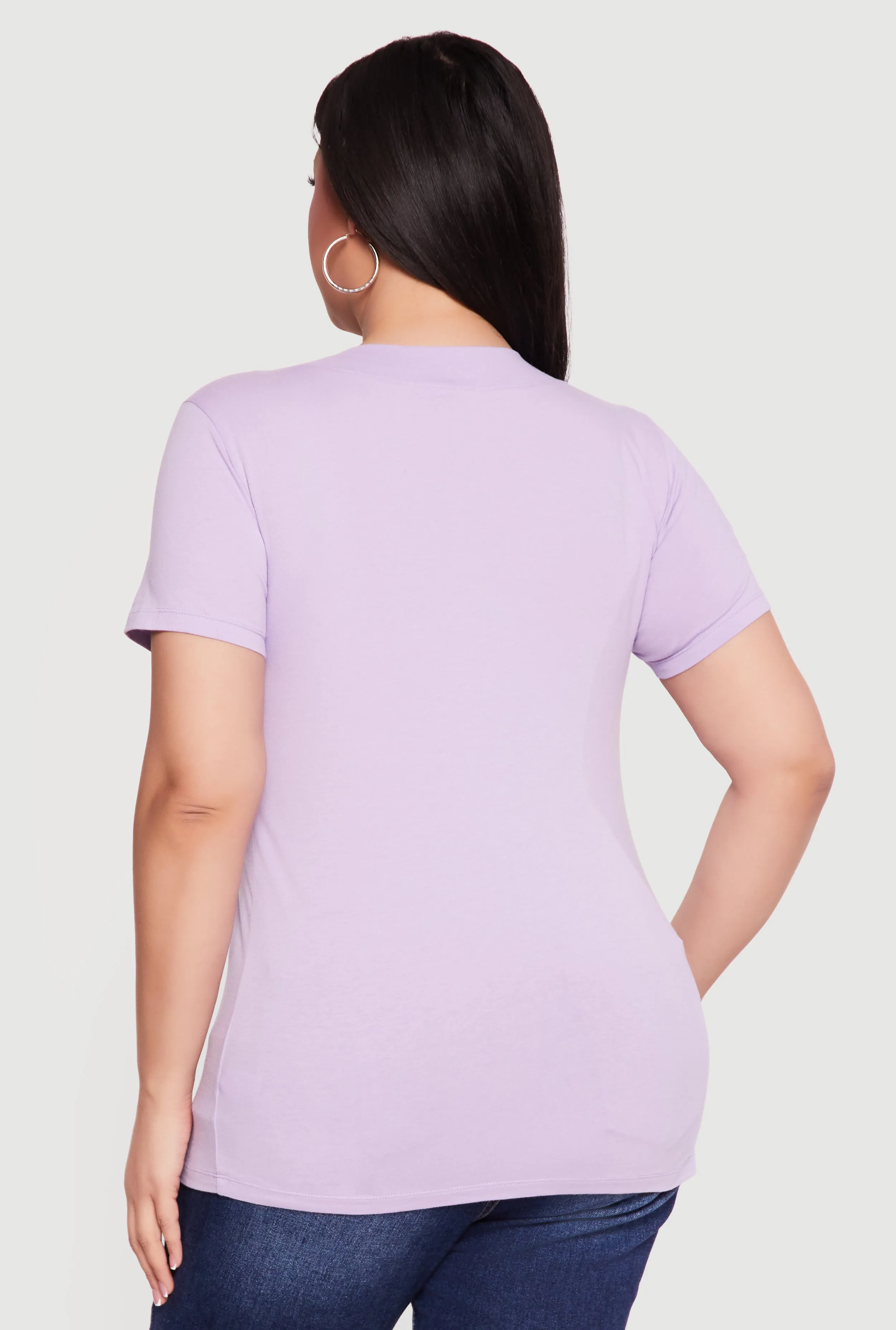 Plus Size V Neck Short Sleeve Tee sold by Rainbow product image thumbnail 5