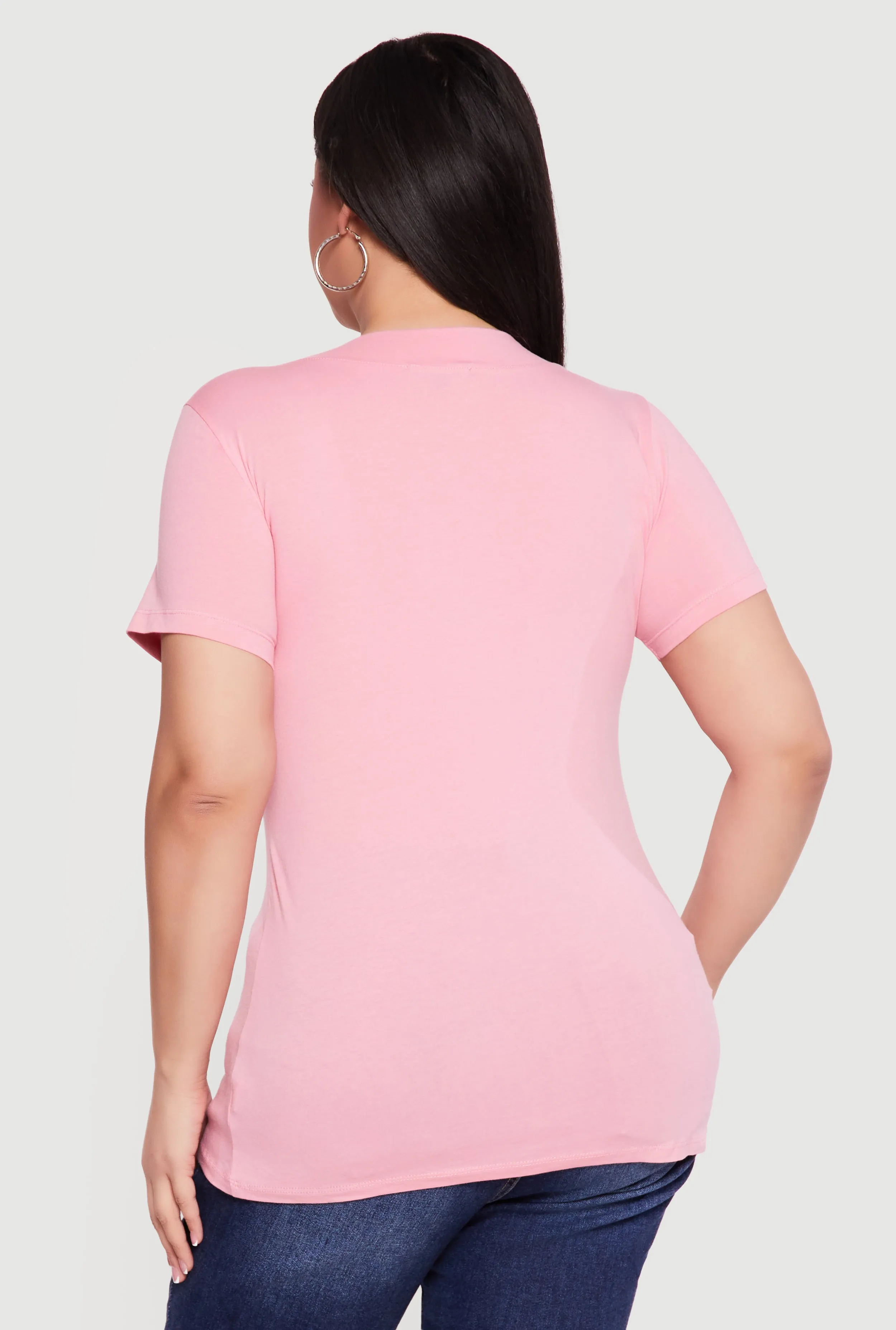 Plus Size V Neck Short Sleeve Tee sold by Rainbow product image thumbnail 5