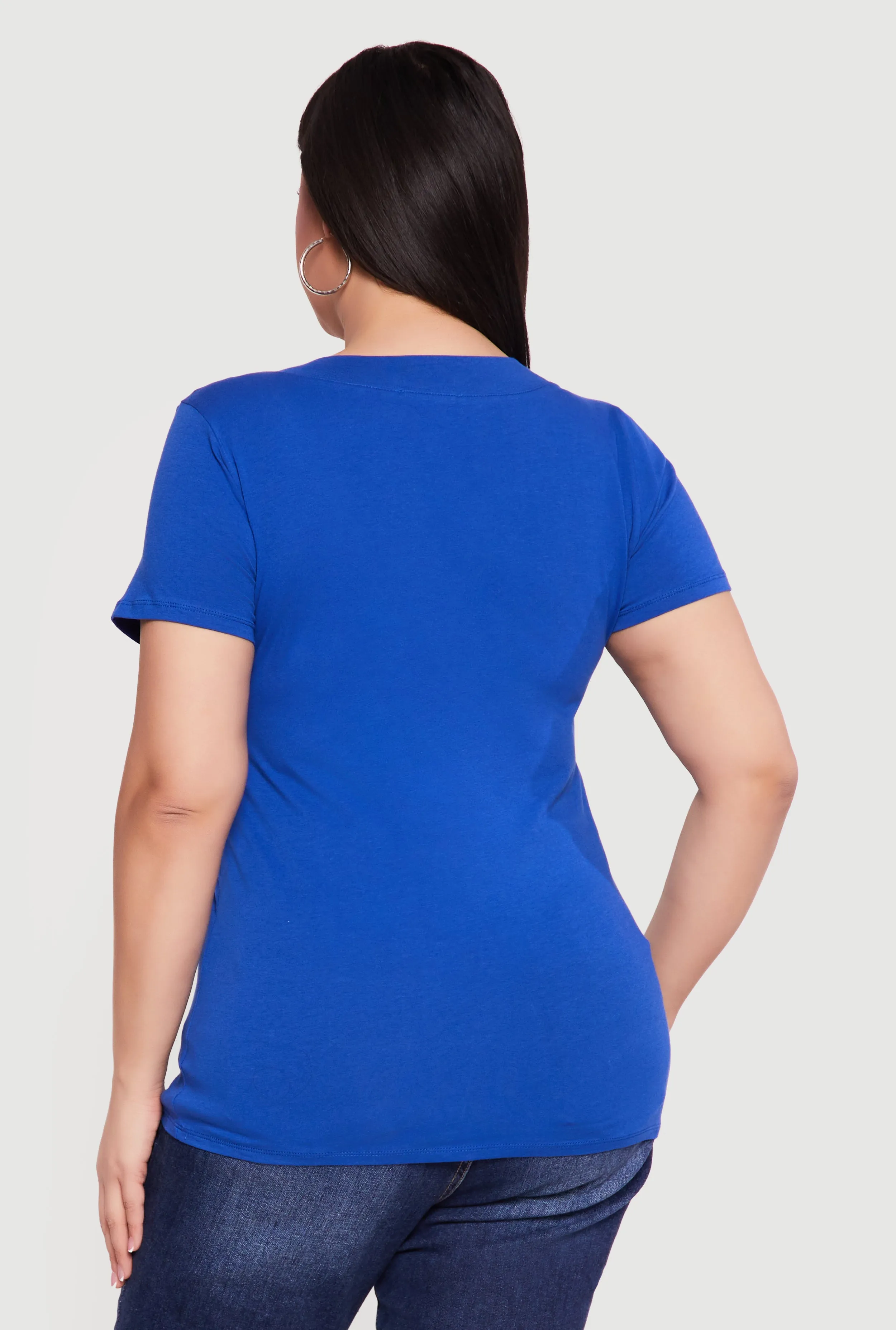 Plus Size V Neck Short Sleeve Tee sold by Rainbow product image thumbnail 5