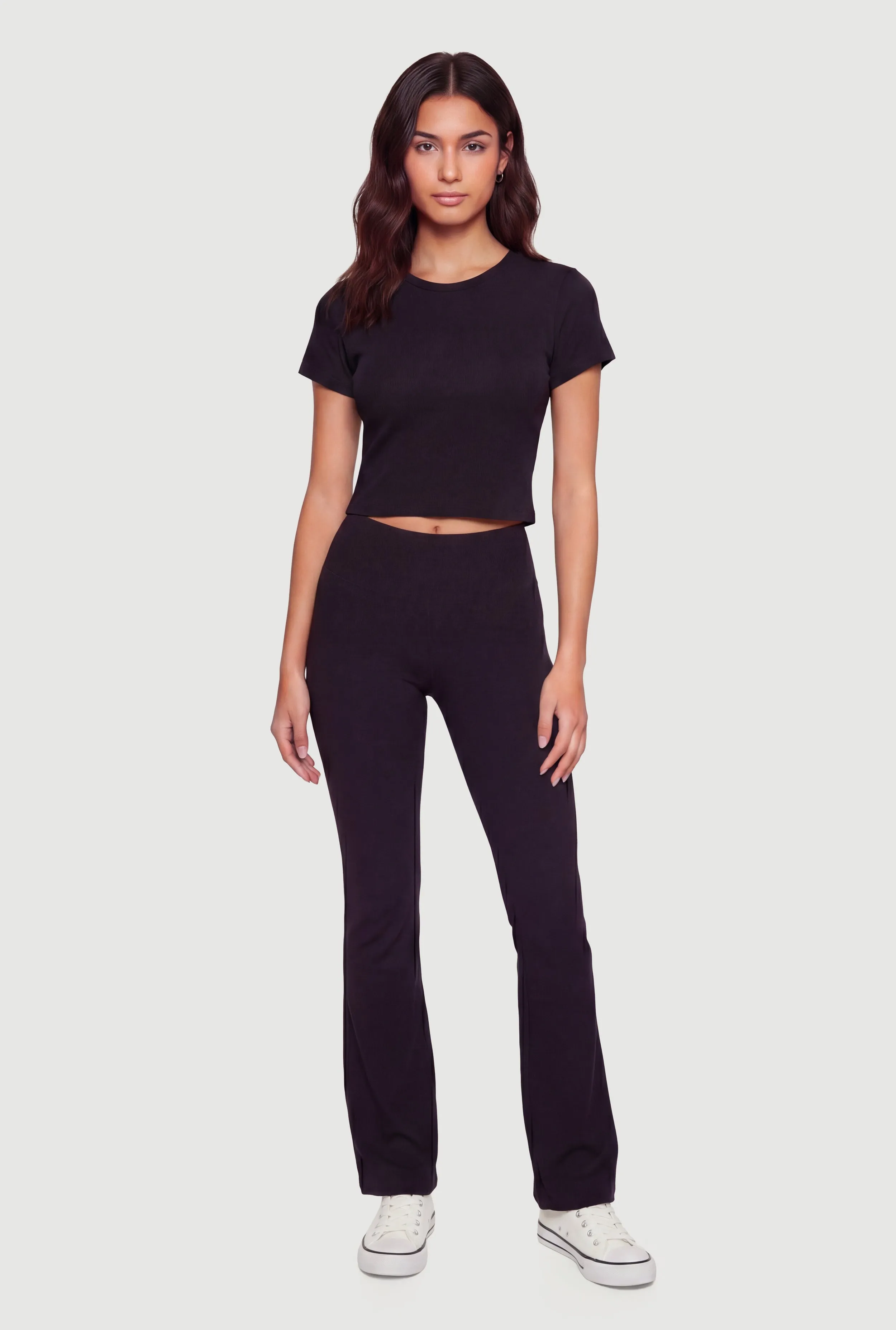 Basic Short Sleeve Cropped Tee sold by Rainbow