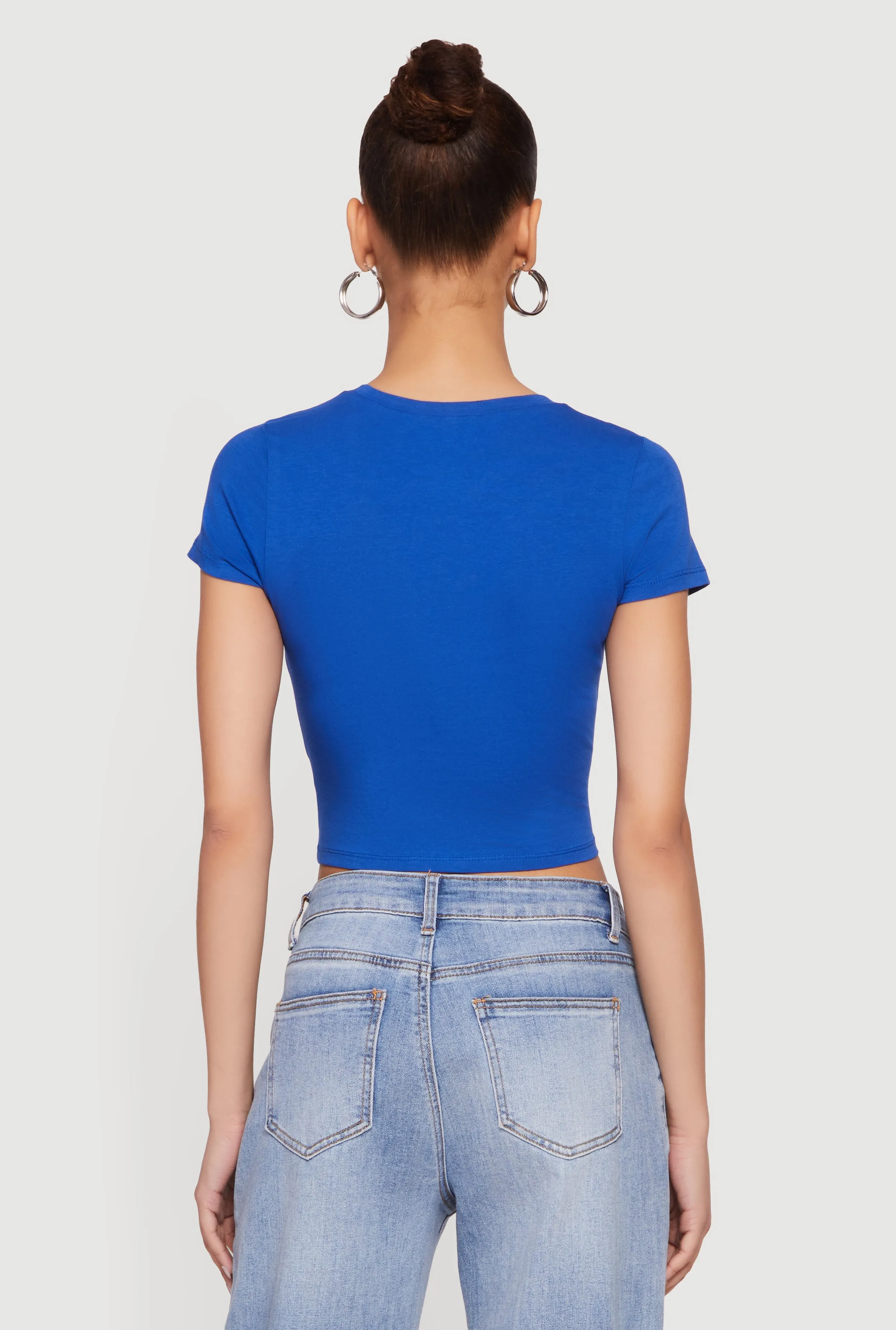 Basic Short Sleeve Cropped Tee sold by Rainbow product image thumbnail 5