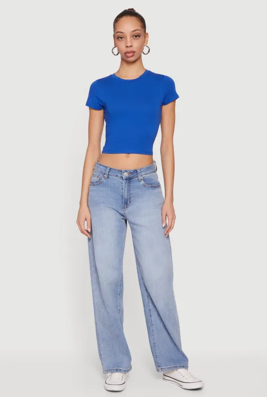 Basic Short Sleeve Cropped Tee sold by Rainbow