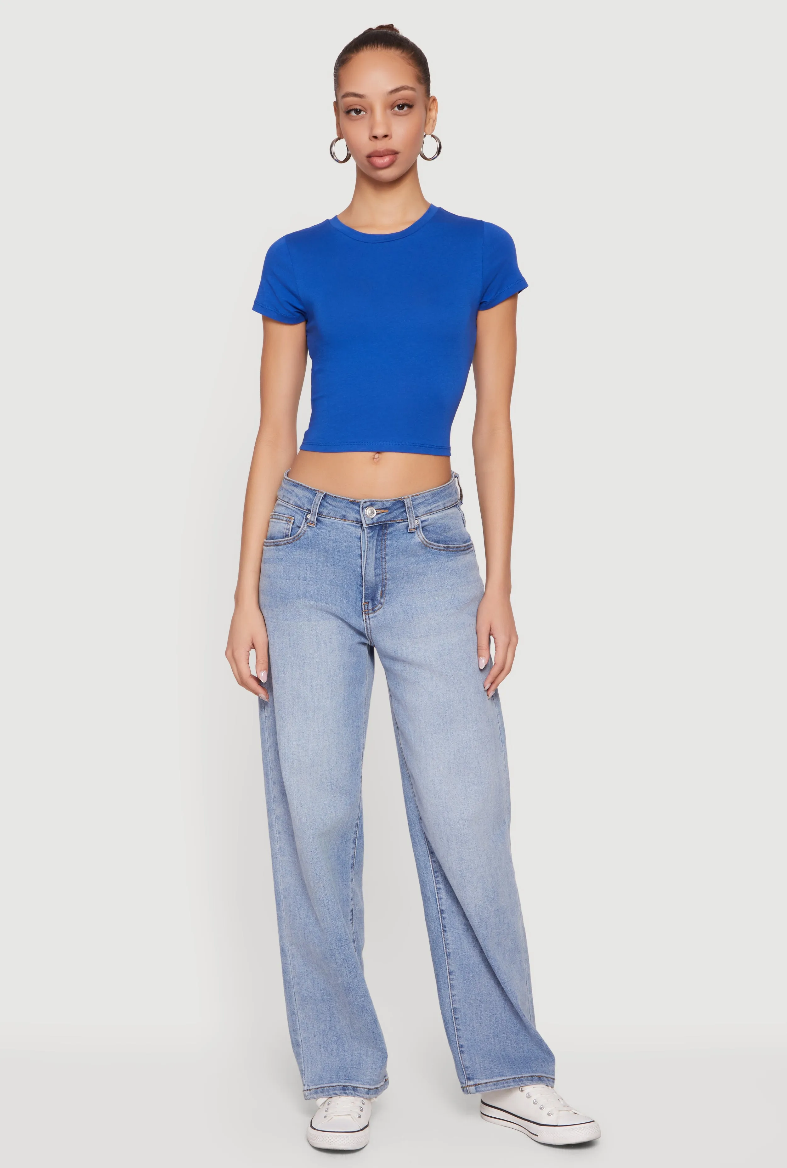 Basic Short Sleeve Cropped Tee sold by Rainbow