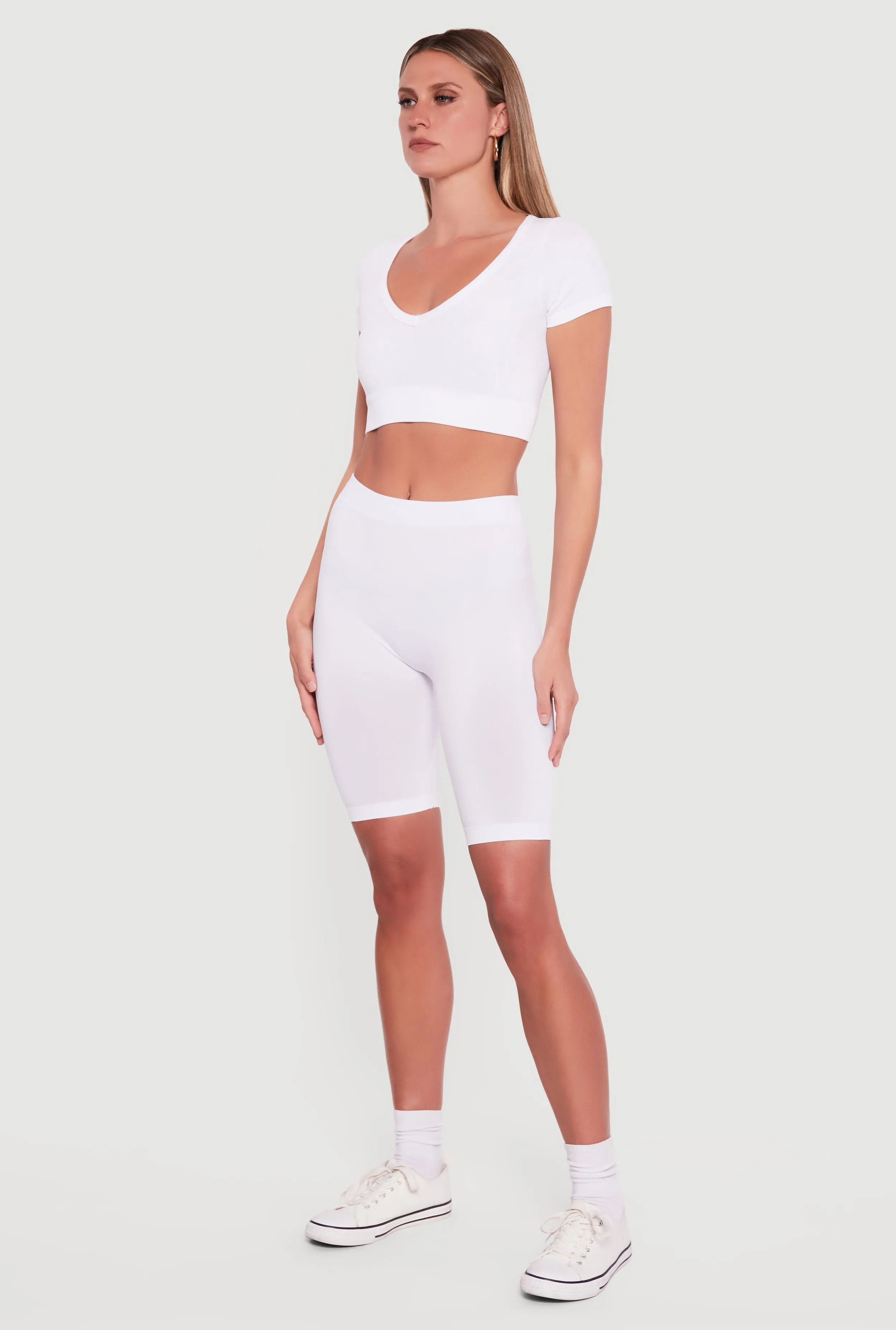 High Waisted Seamless Basic Bike Shorts sold by Rainbow product image thumbnail 2