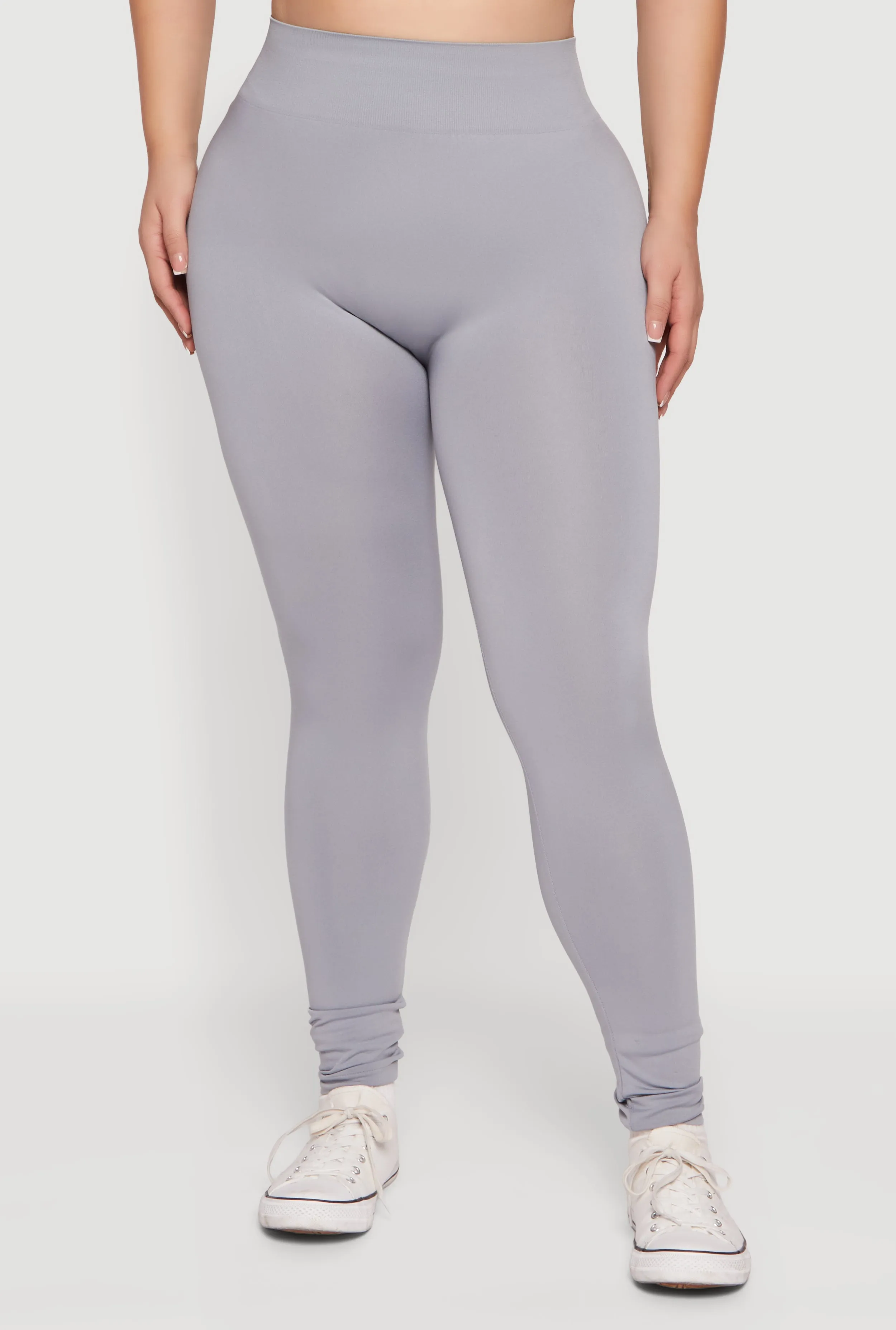 Plus Size High Waisted Solid Seamless Leggings sold by Rainbow product image thumbnail 3