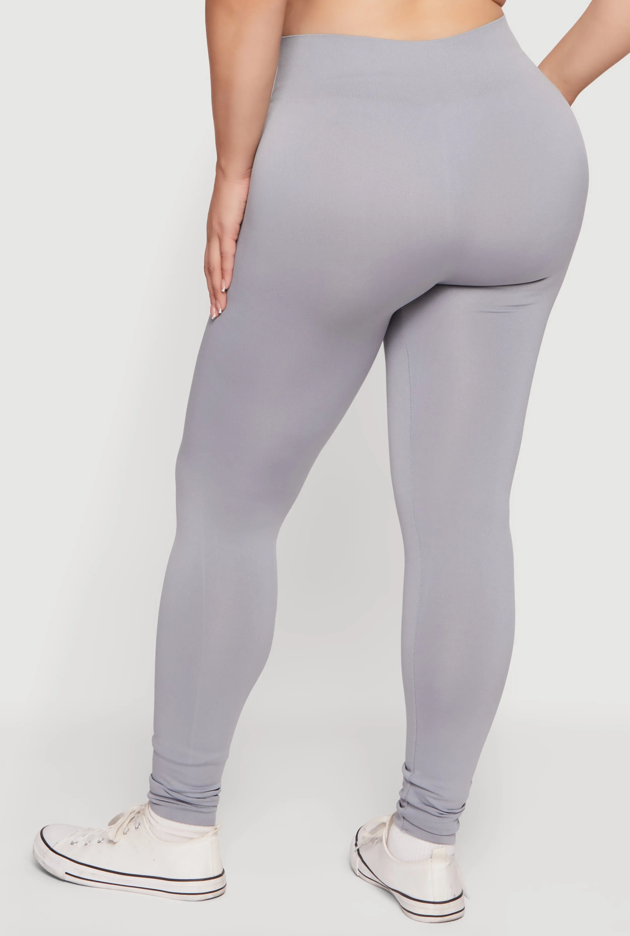 Plus Size High Waisted Solid Seamless Leggings sold by Rainbow product image thumbnail 5