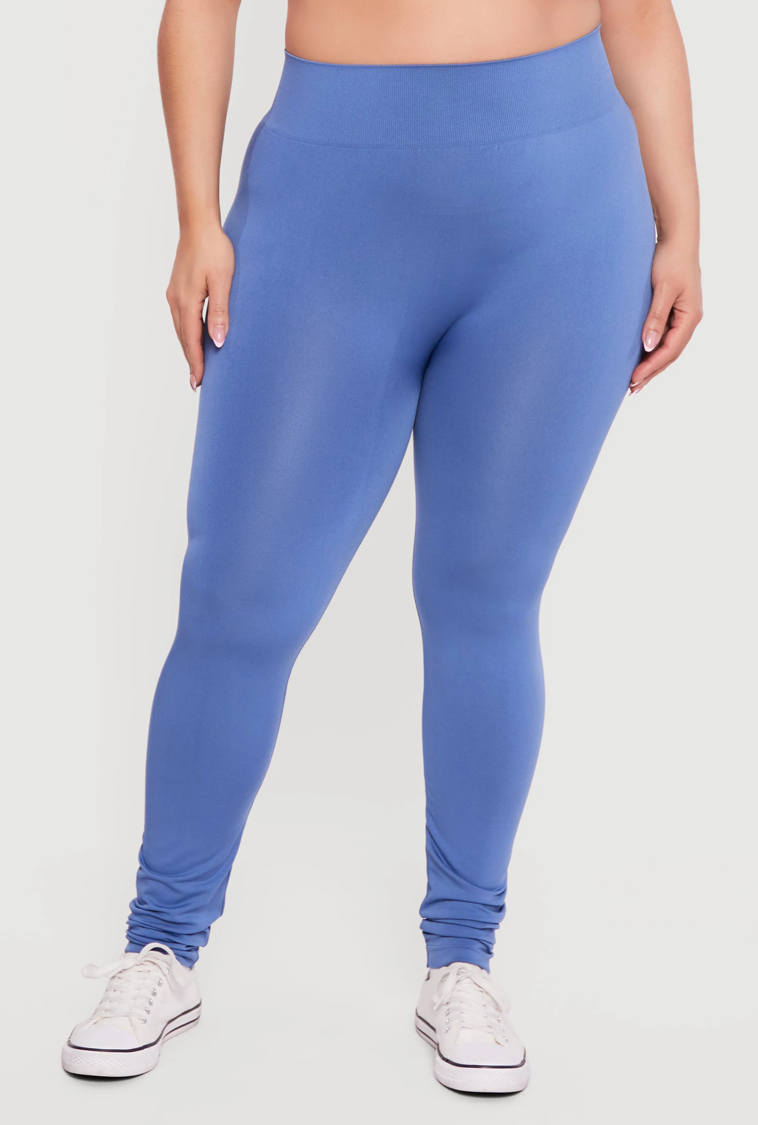 Plus Size High Waisted Solid Seamless Leggings sold by Rainbow product image thumbnail 3