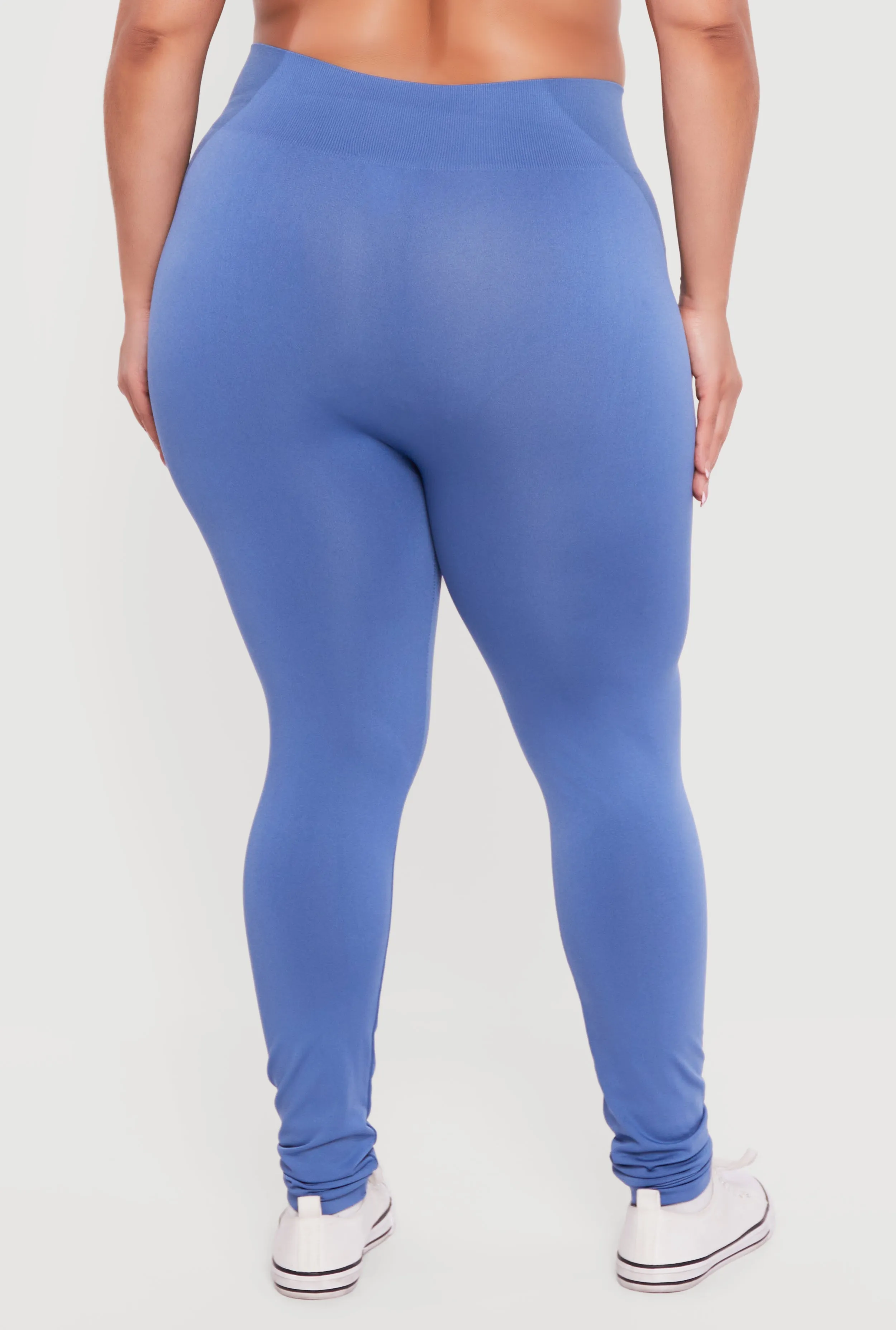 Plus Size High Waisted Solid Seamless Leggings sold by Rainbow product image thumbnail 5