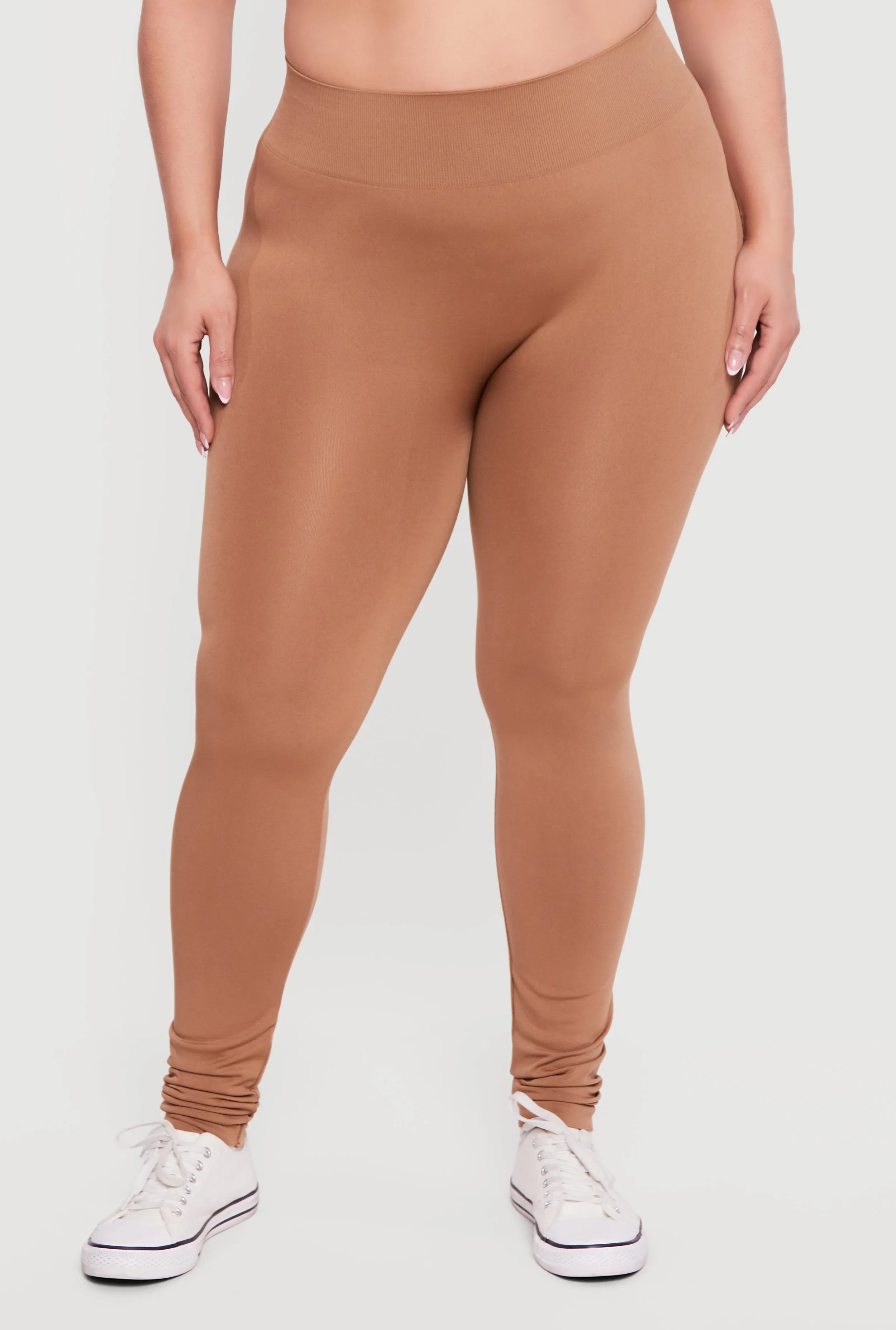 Plus Size High Waisted Solid Seamless Leggings sold by Rainbow product image thumbnail 3