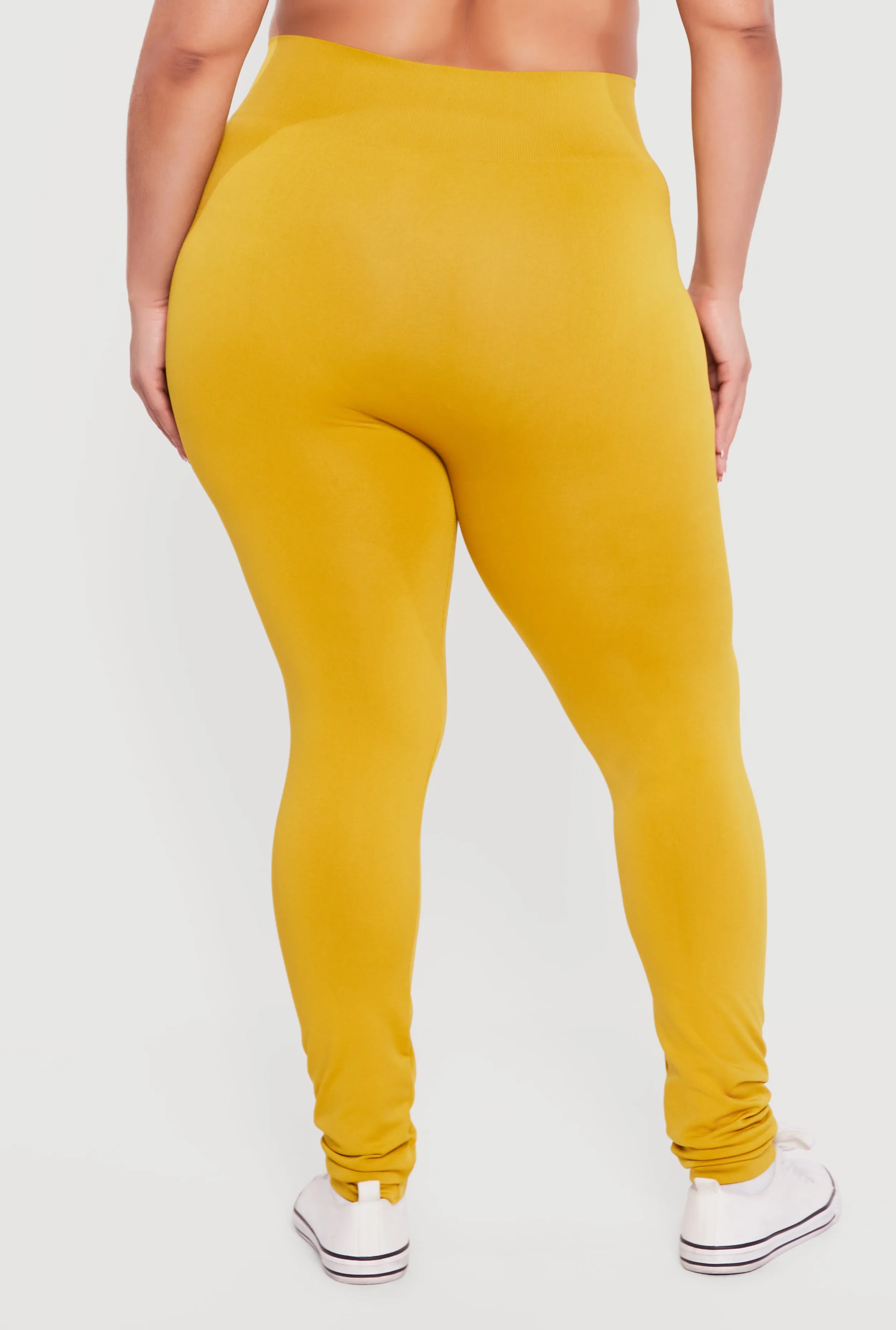 Plus Size High Waisted Solid Seamless Leggings sold by Rainbow product image thumbnail 5