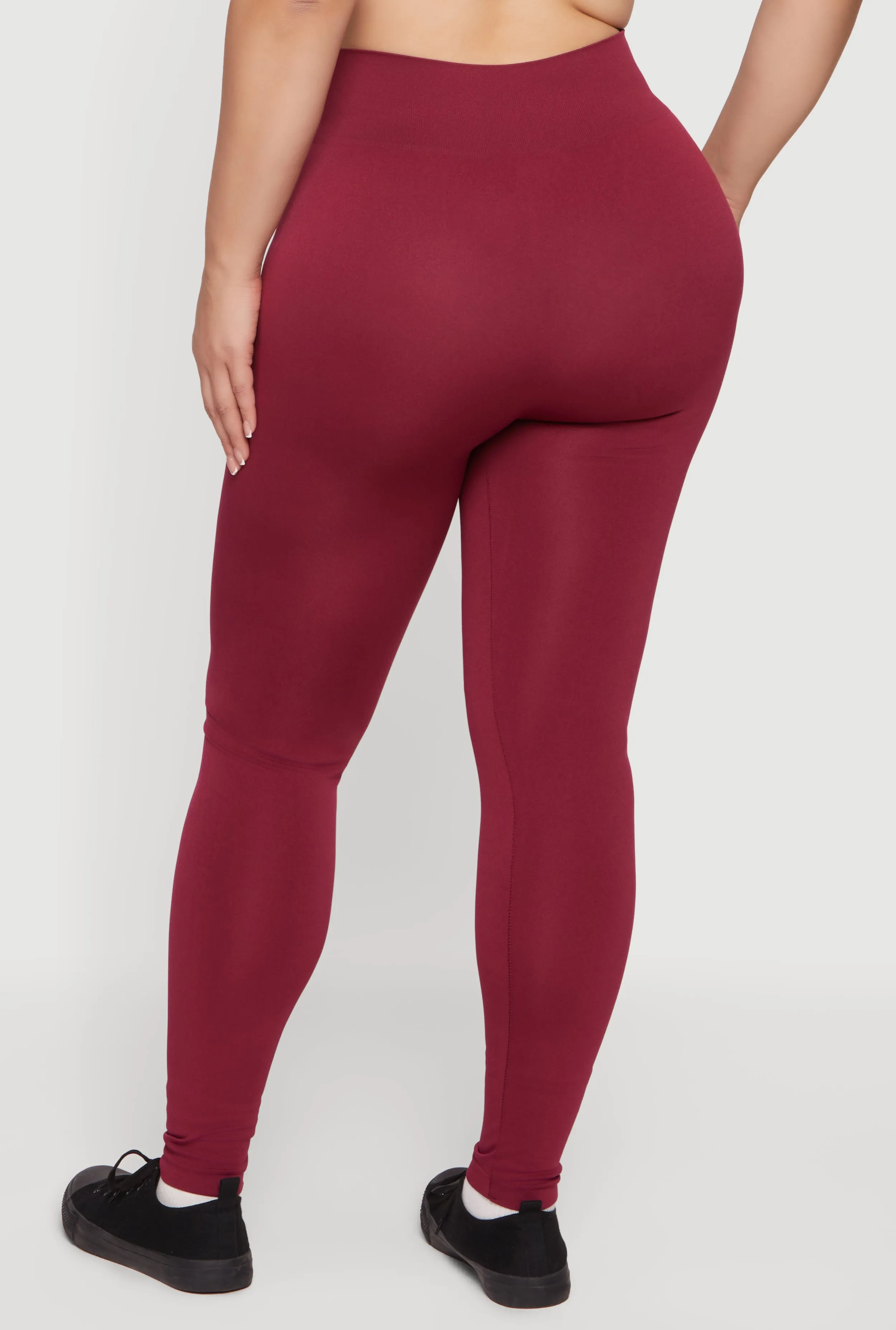 Plus Size High Waisted Solid Seamless Leggings sold by Rainbow product image thumbnail 5