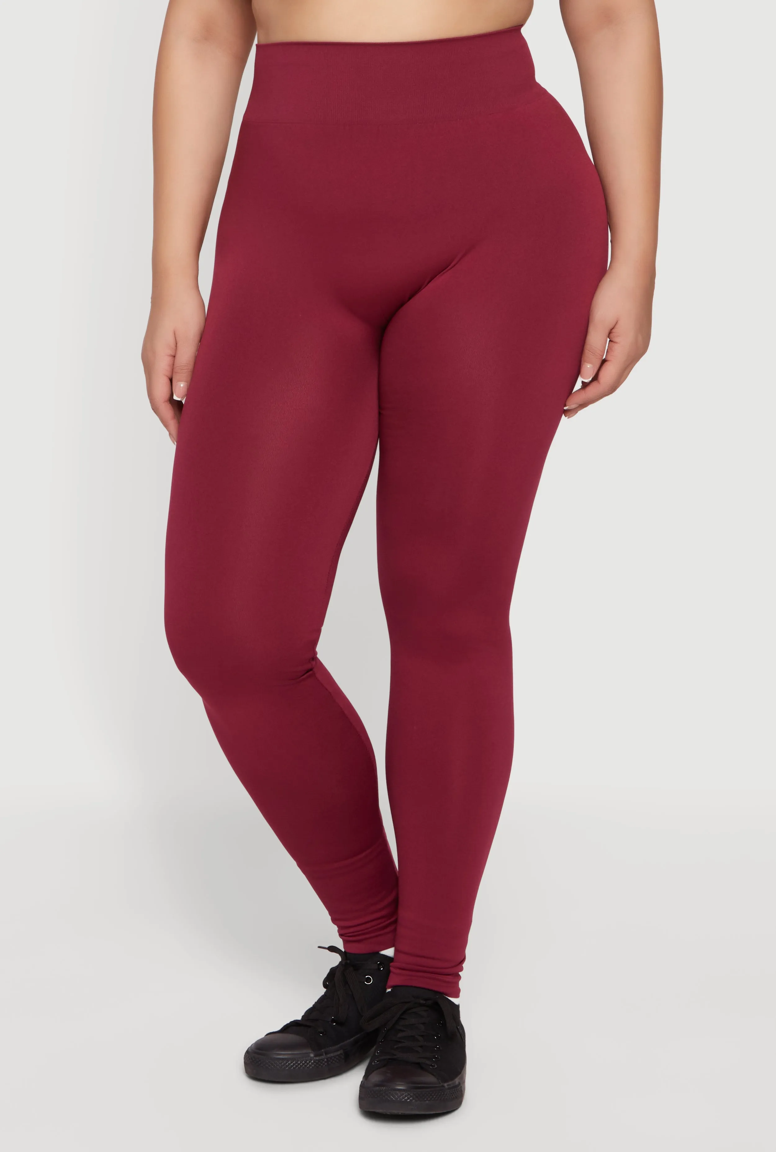 Plus Size High Waisted Solid Seamless Leggings sold by Rainbow product image thumbnail 3