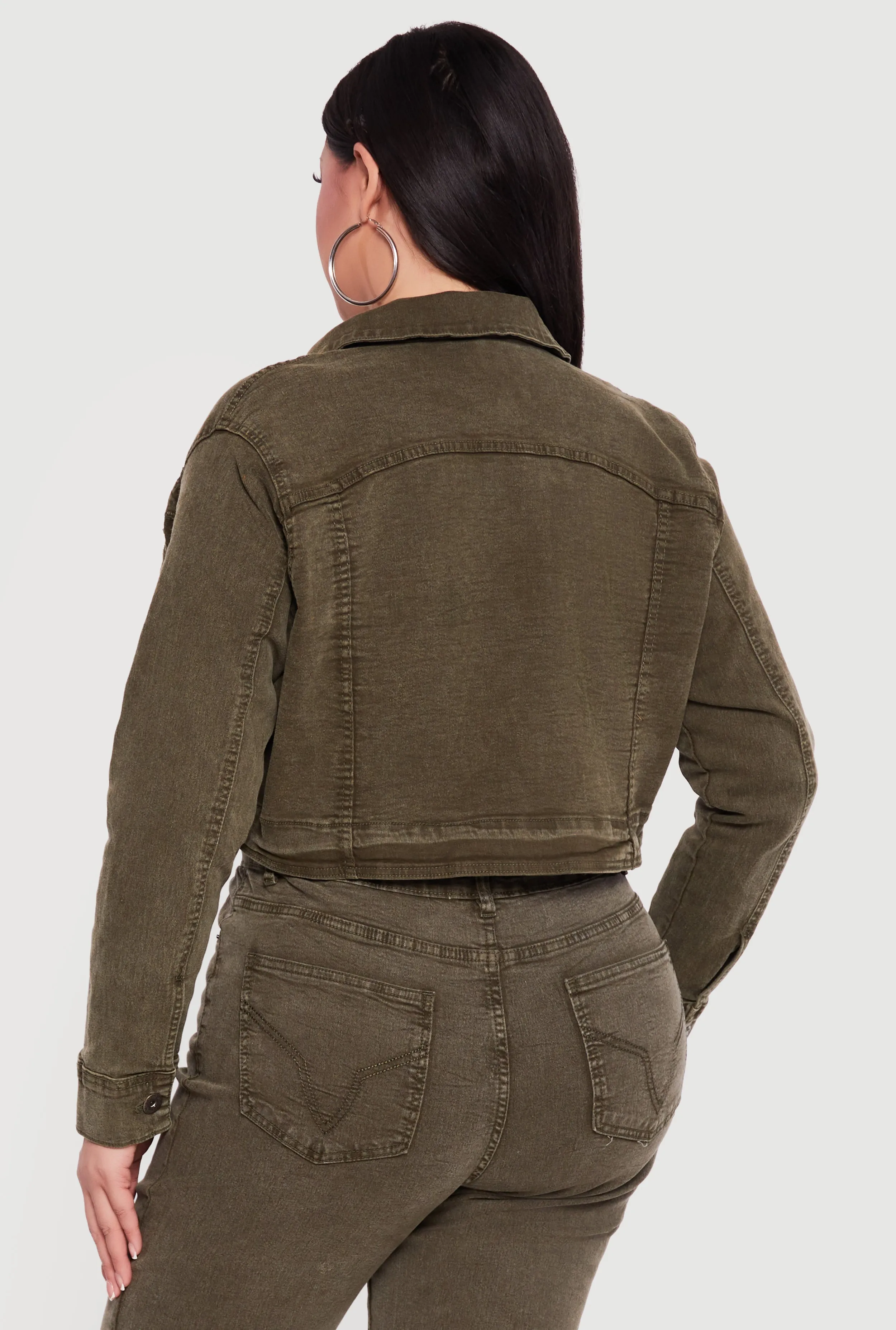 Plus Size Studded Western Decorative Stitch Jean Jacket sold by Rainbow product image thumbnail 5