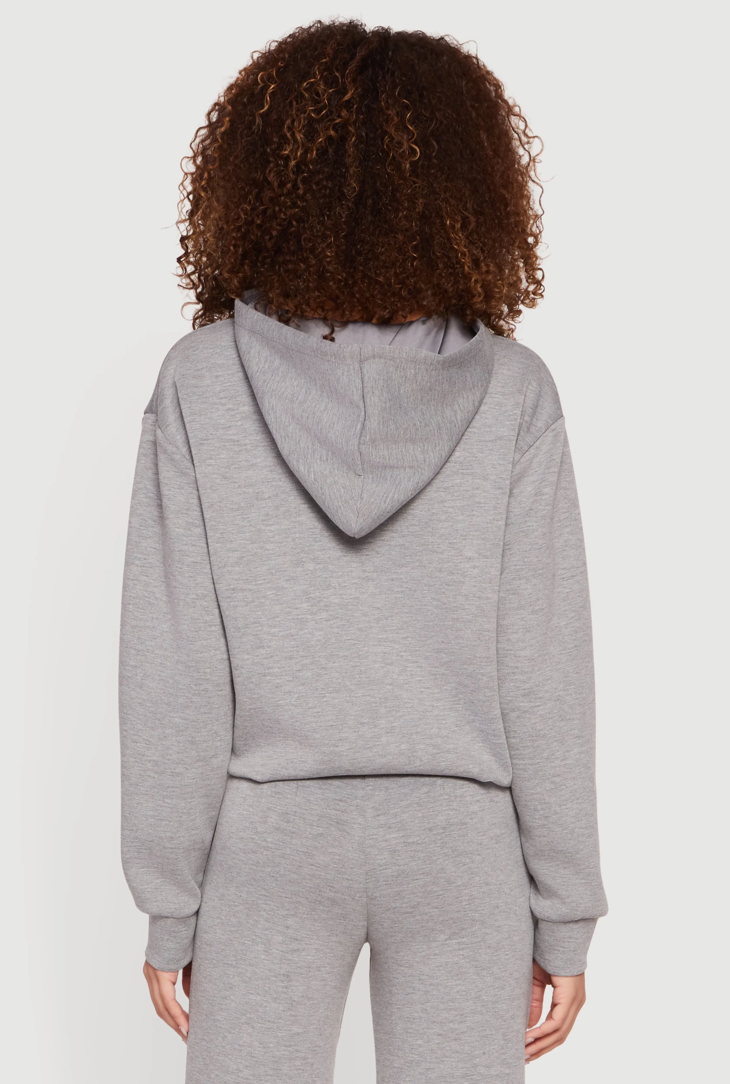 Zip Front Bubble Hem Hooded Sweatshirt sold by Rainbow product image thumbnail 5