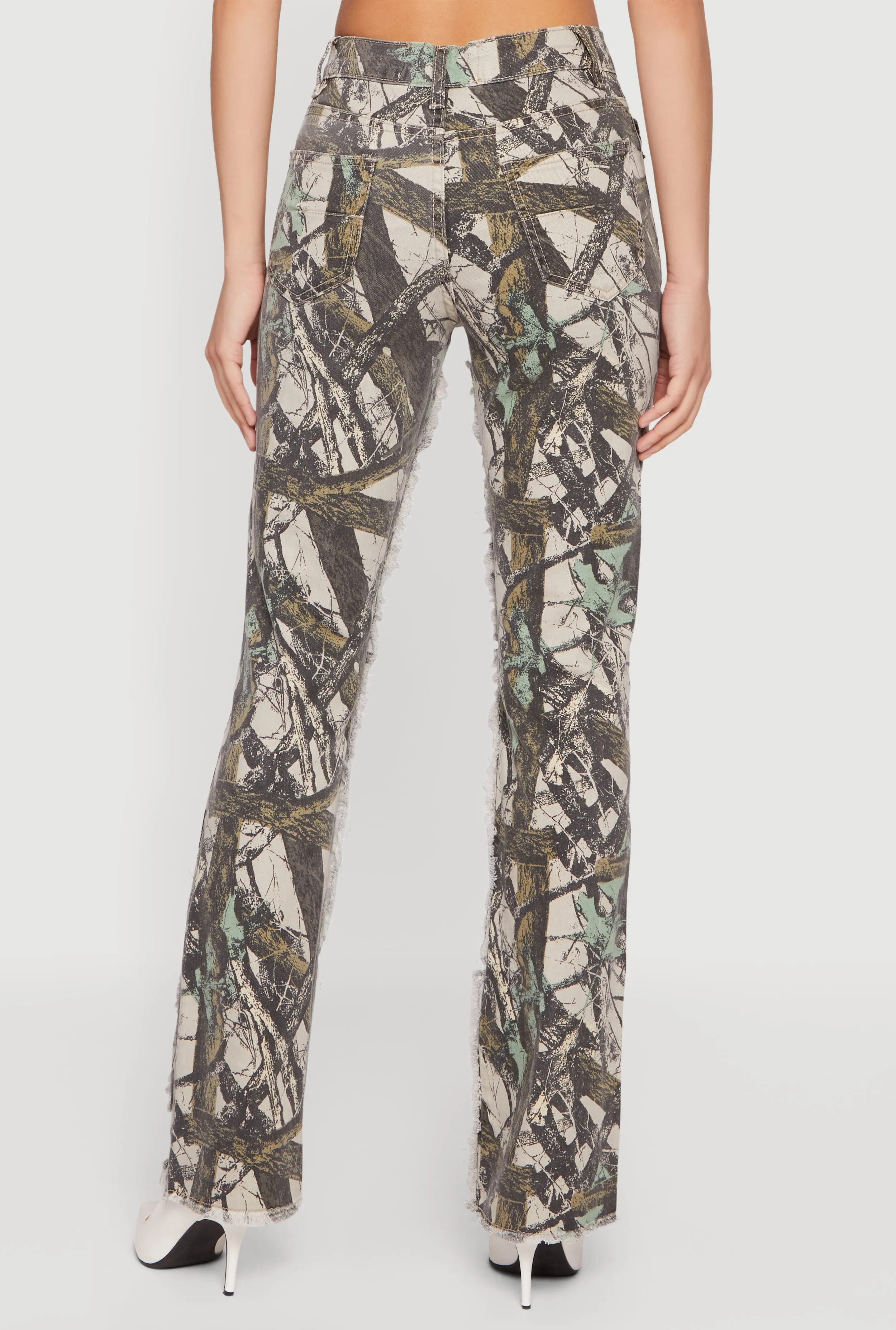Tree Camo Frayed Skinny Jeans sold by Rainbow product image thumbnail 5