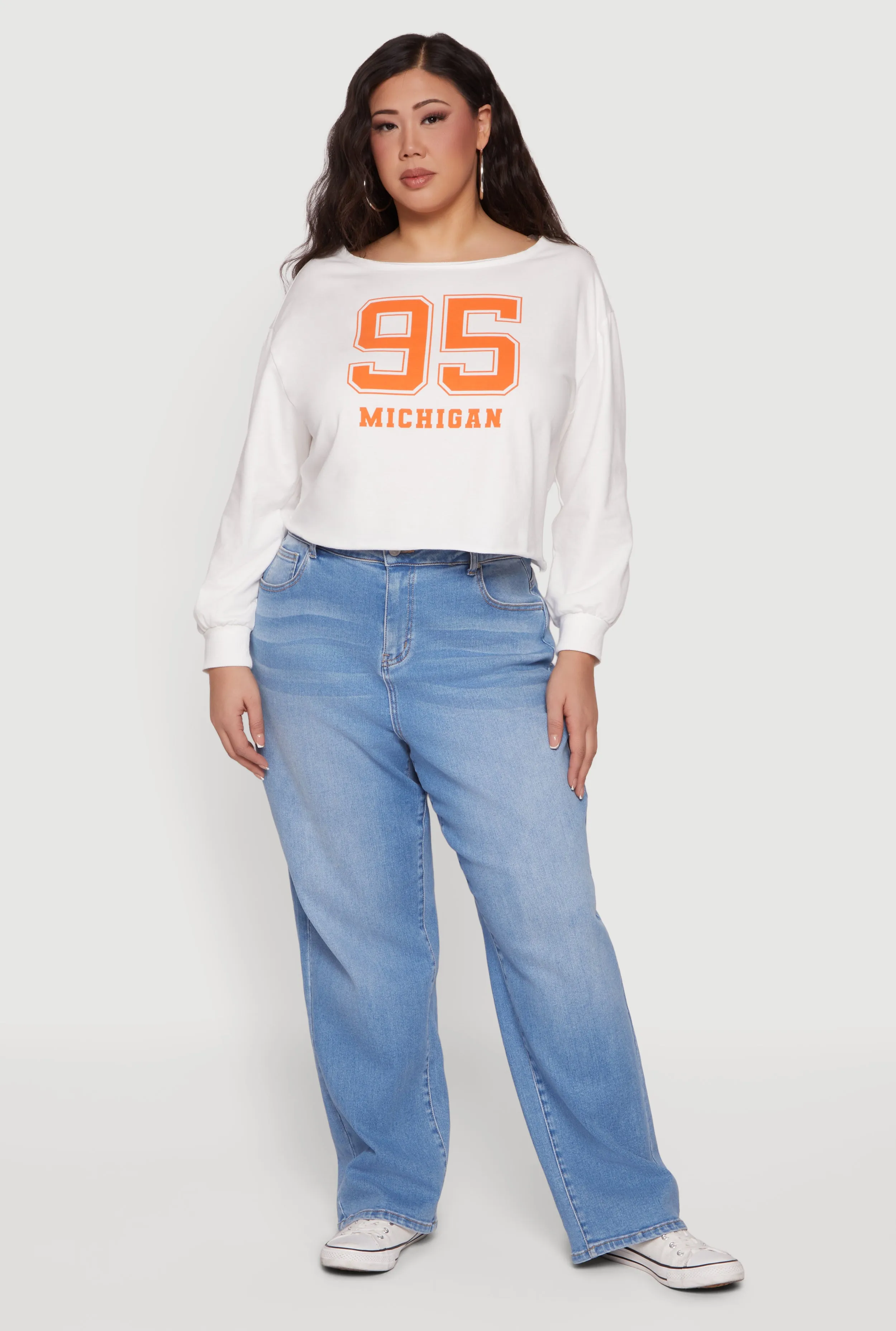 Plus Size Almost Famous Long Sleeve Boat Neck Graphic Top sold by Rainbow product image thumbnail 2