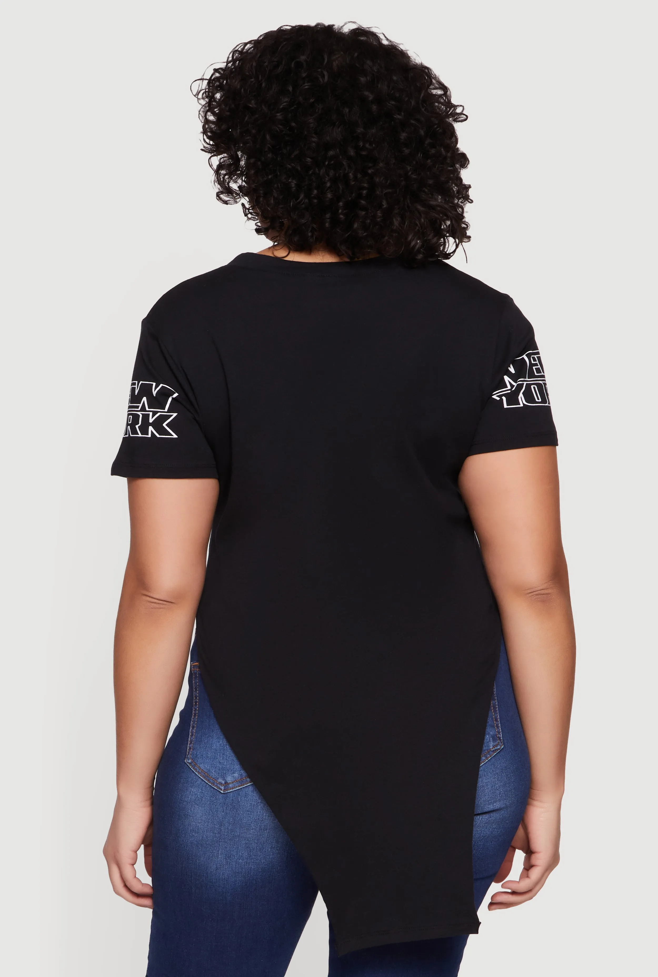 Plus Size New York Graphic Knot Front T-Shirt sold by Rainbow product image thumbnail 5