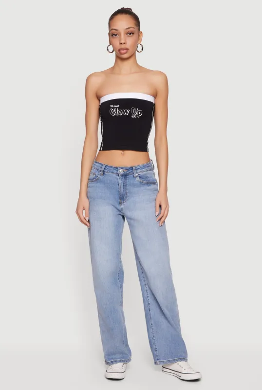 Glow Up Graphic Seamless Cropped Tube Top sold by Rainbow