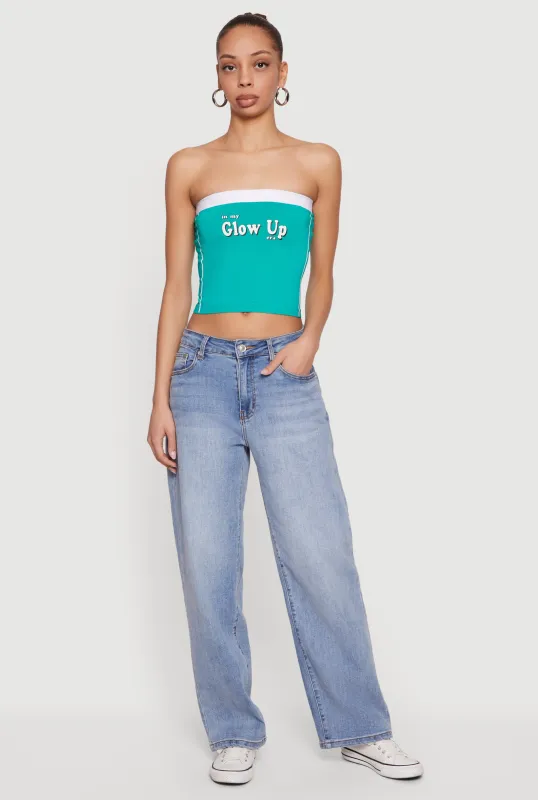 Glow Up Graphic Seamless Cropped Tube Top sold by Rainbow